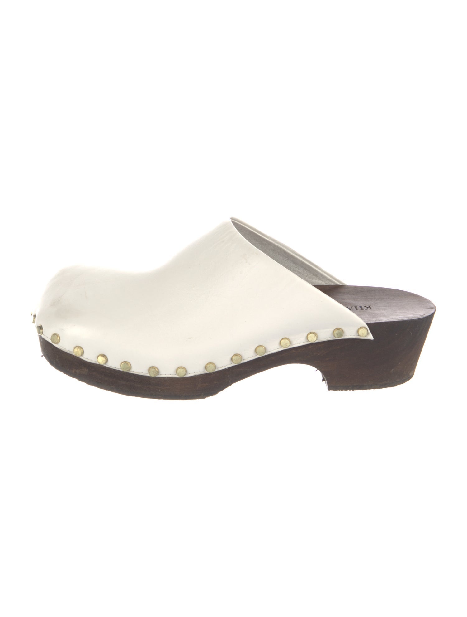 Khaite Leather Studded Accents Mules