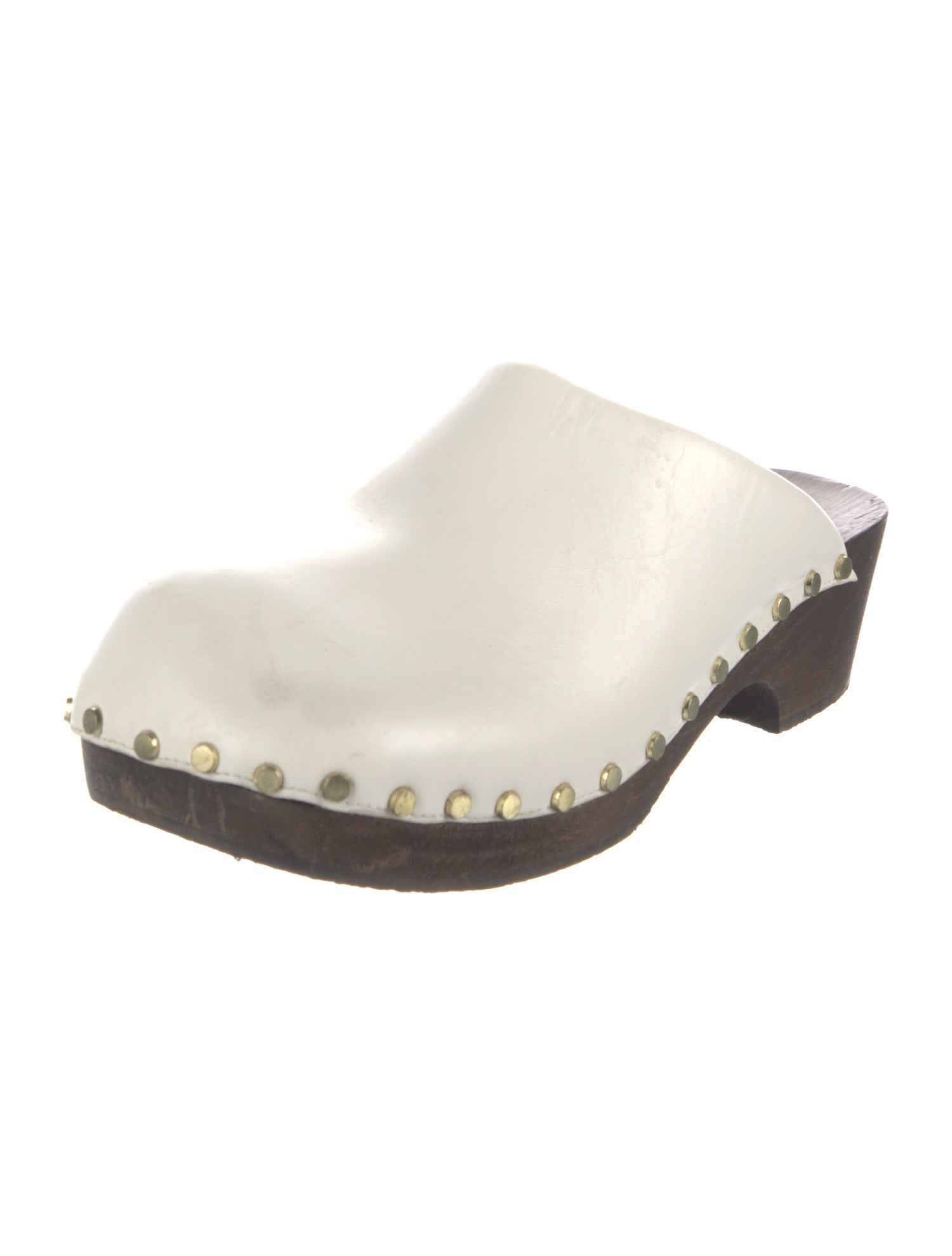 Khaite Leather Studded Accents Mules