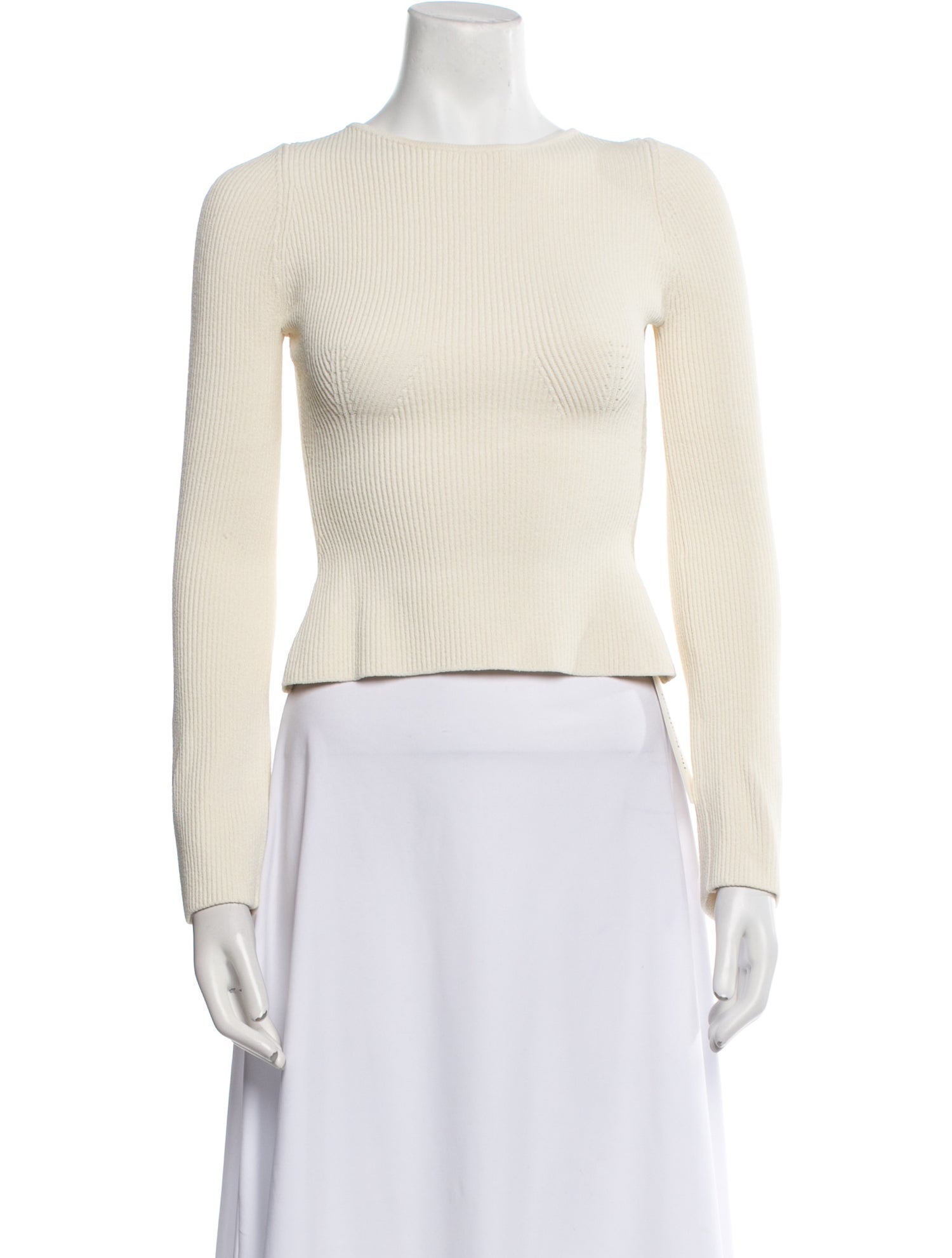 Khaite Scoop Neck Long Sleeve Crop Top