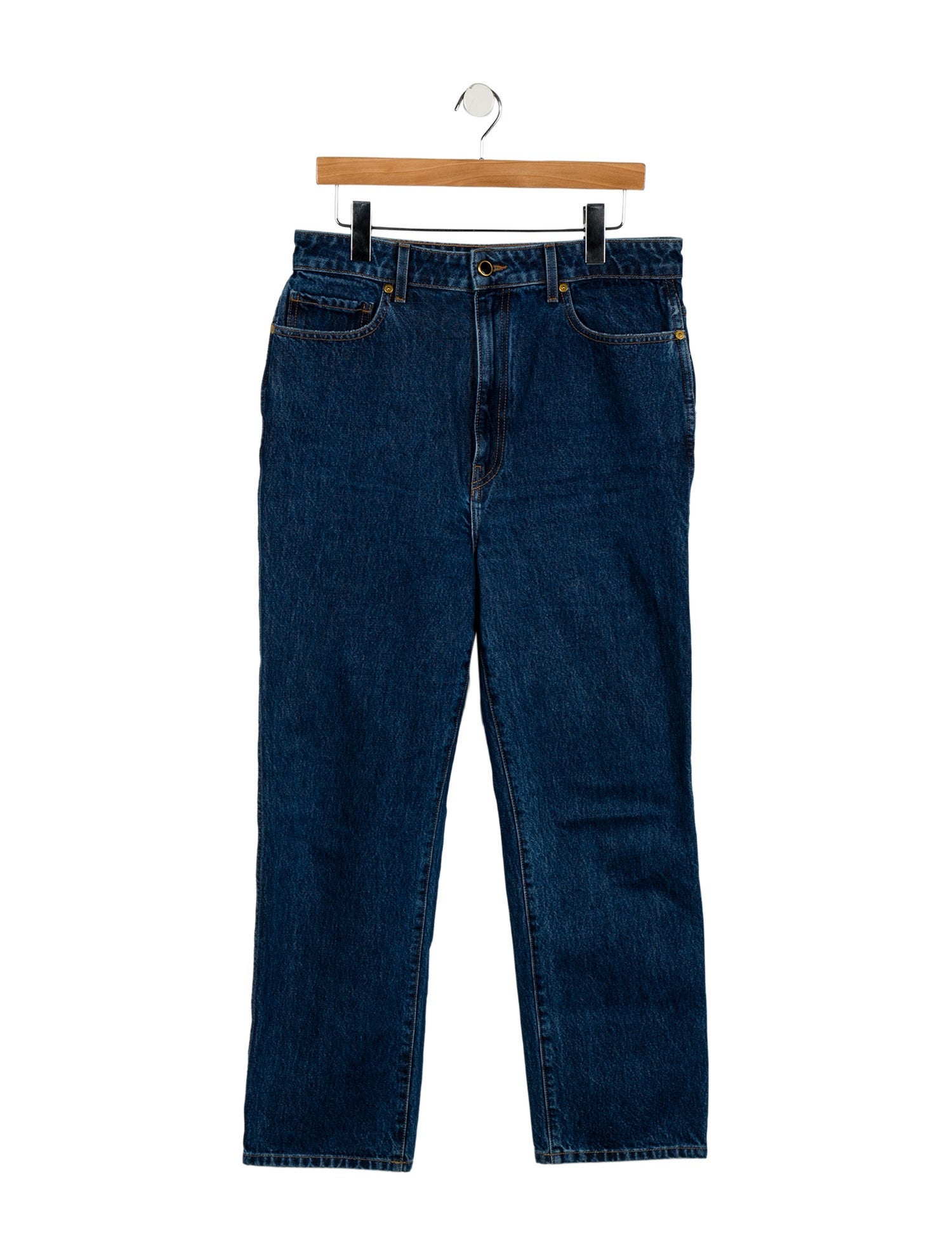 Khaite High-Rise Straight Leg Jeans