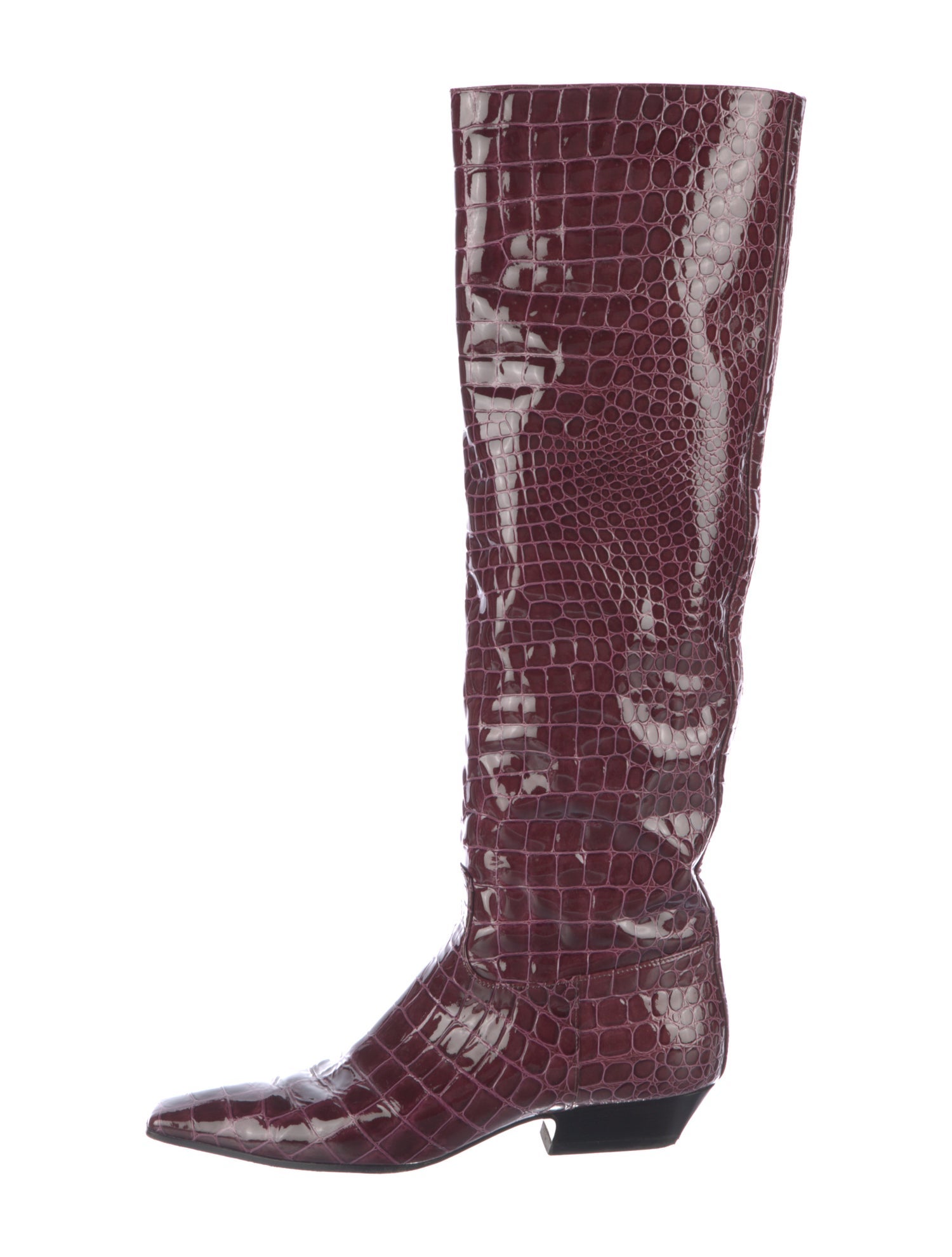 Khaite Embossed Leather Printed Riding Boots