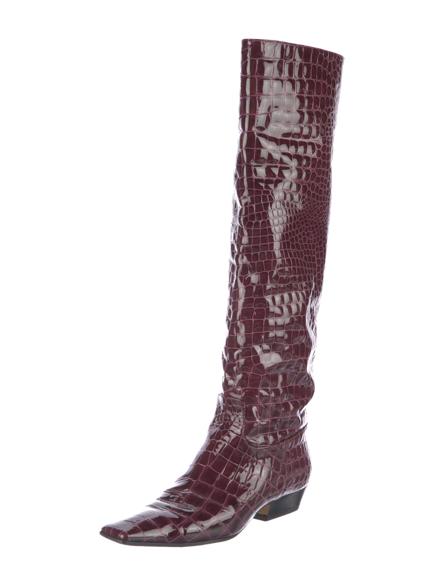Khaite Embossed Leather Printed Riding Boots
