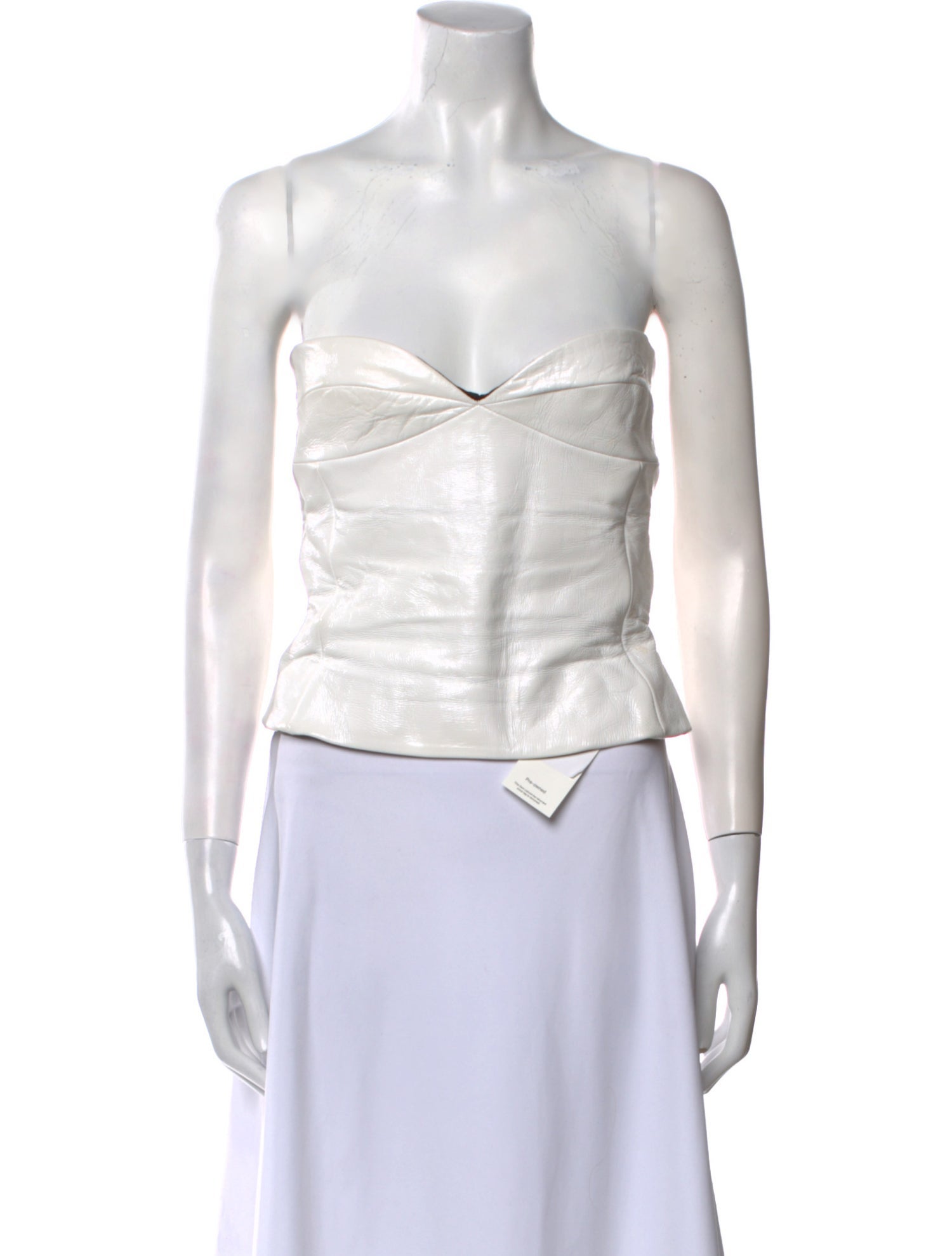 Khaite Leather Strapless Crop Top