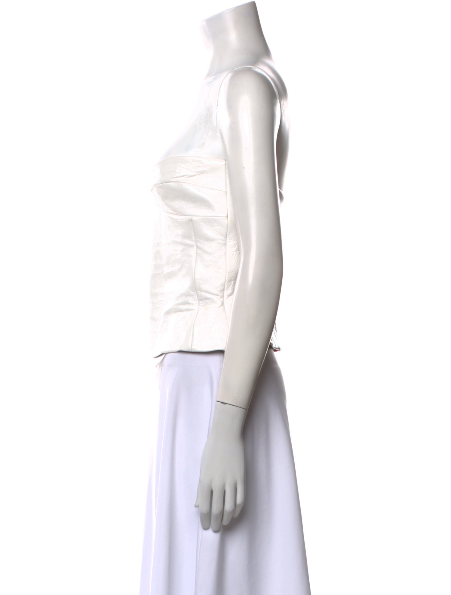 Khaite Leather Strapless Crop Top