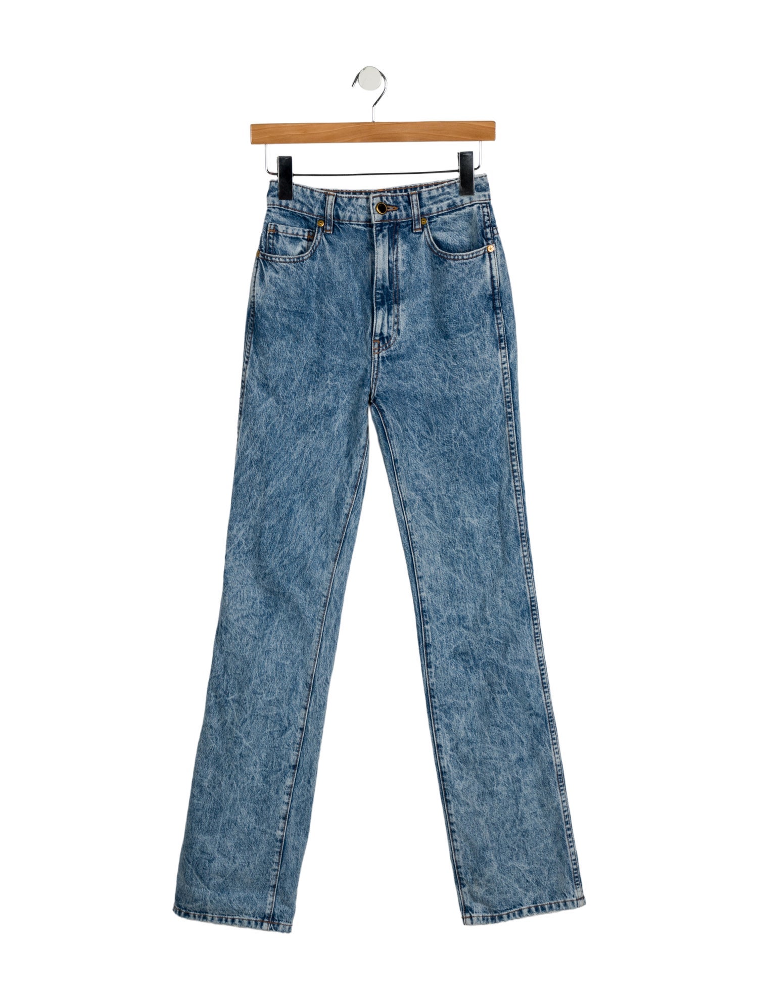 Khaite Mid-Rise Straight Leg Jeans