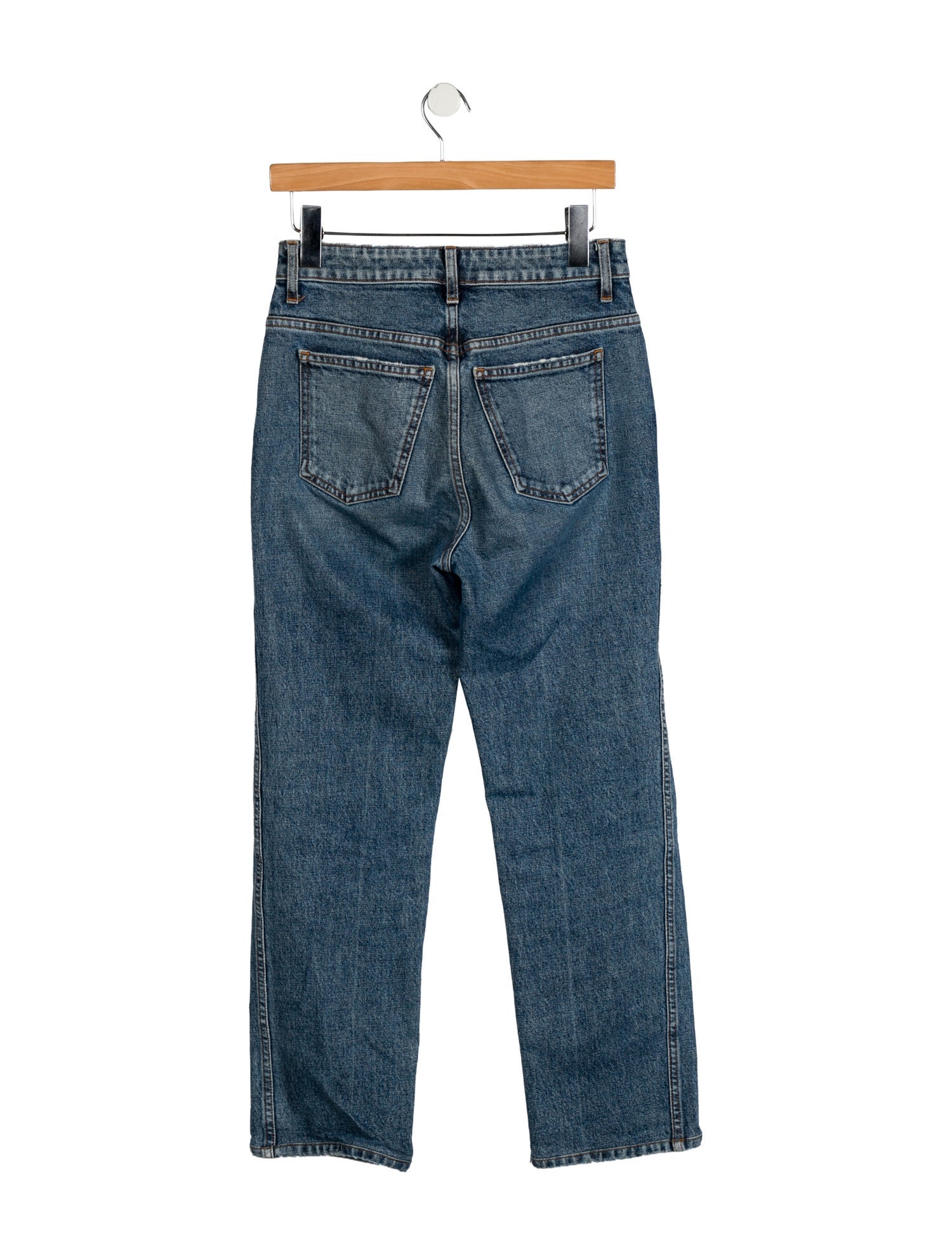 Khaite Mid-Rise Straight Leg Jeans