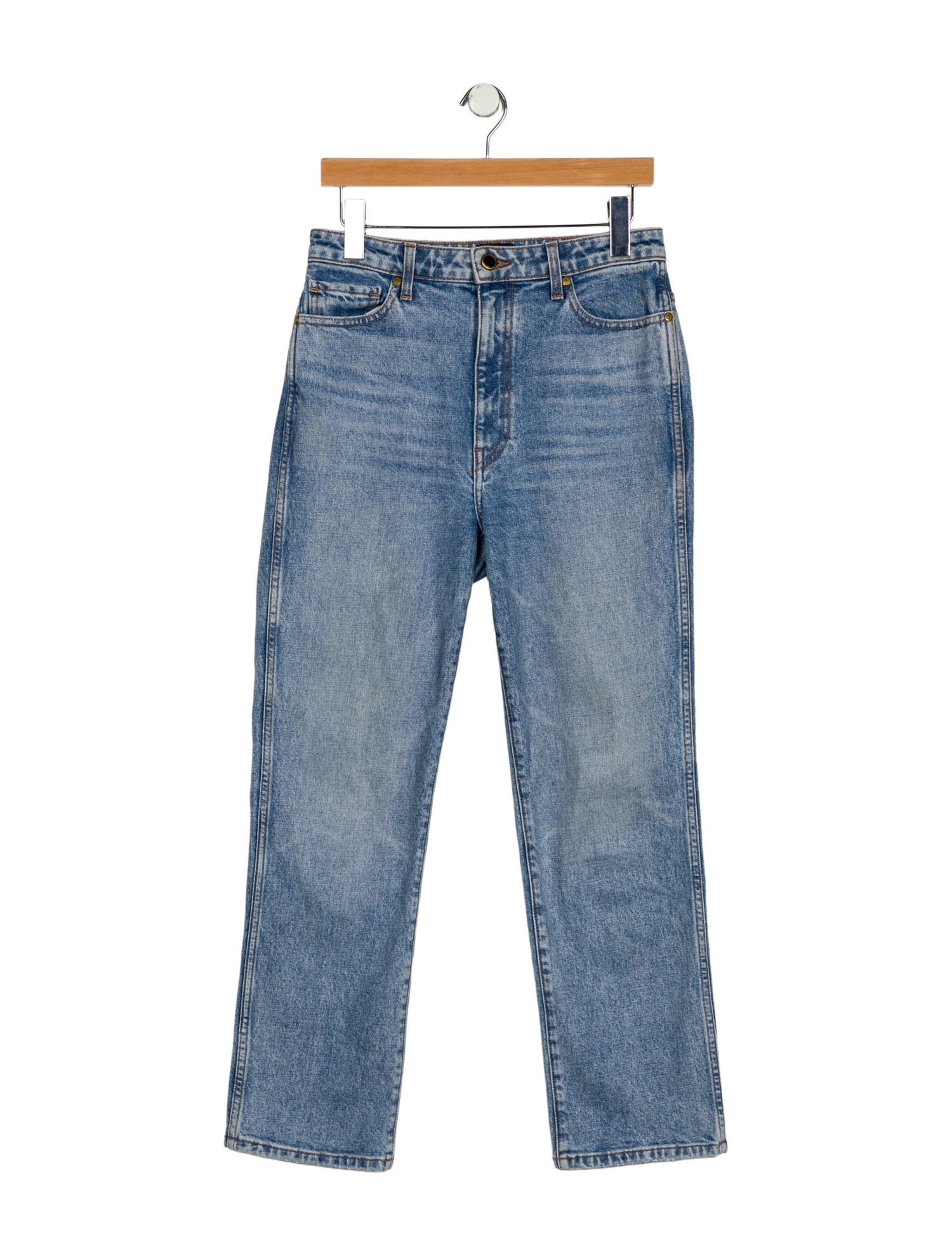 Khaite High-Rise Straight Leg Jeans