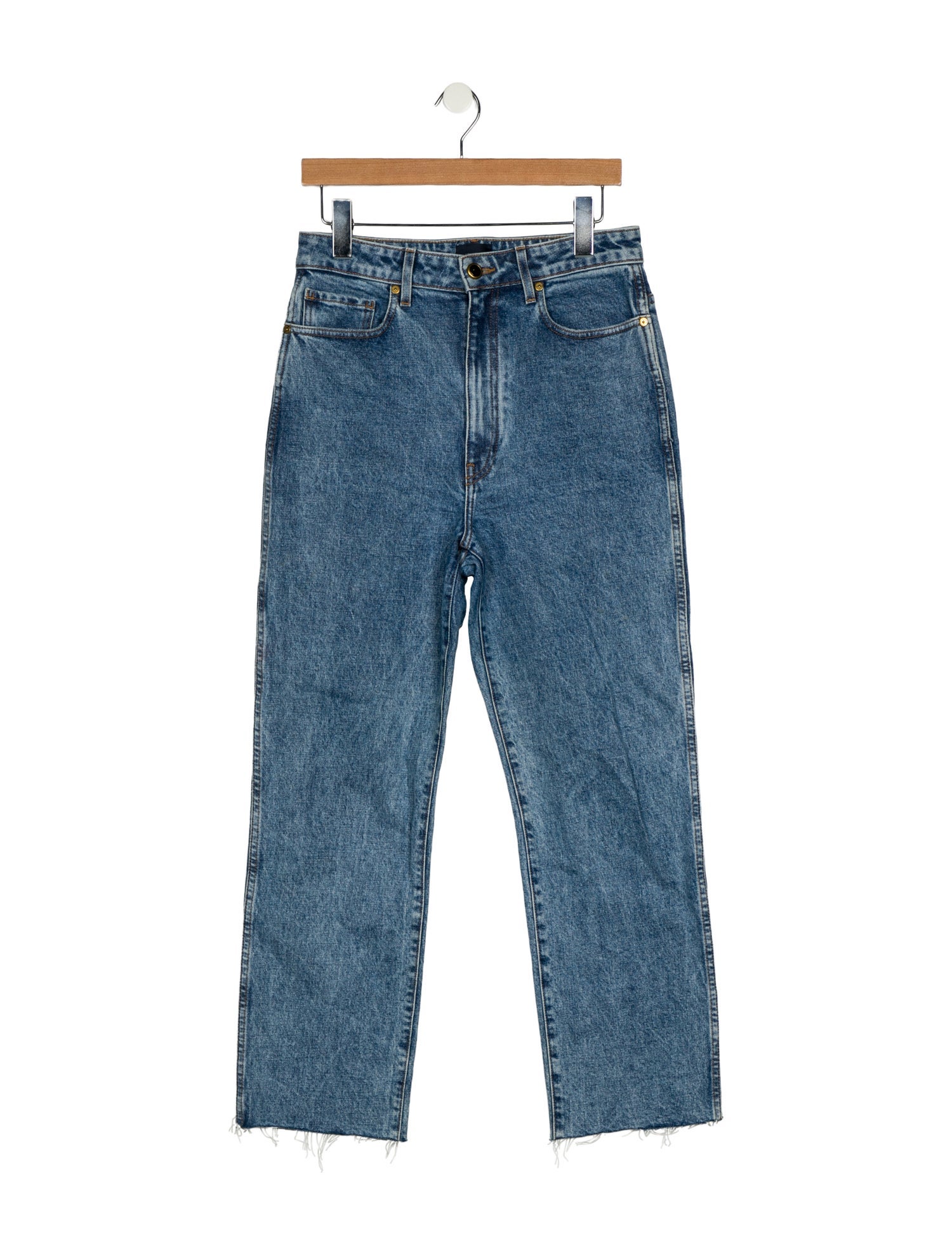 Khaite High-Rise Straight Leg Jeans