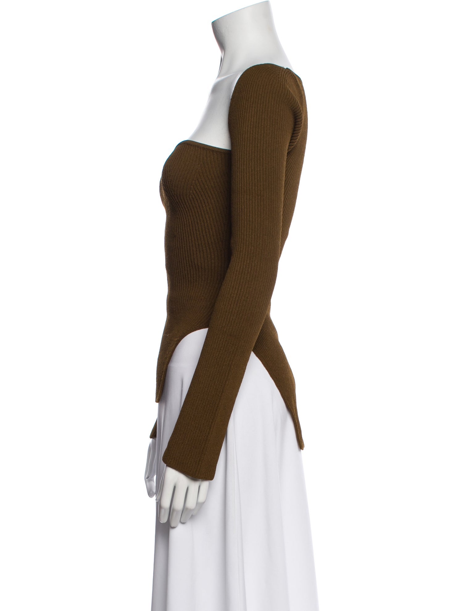 Khaite Square Neckline Long Sleeve Top