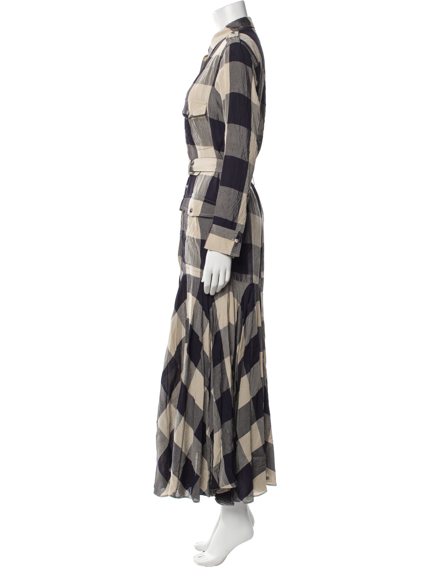 Khaite Plaid Print Long Dress