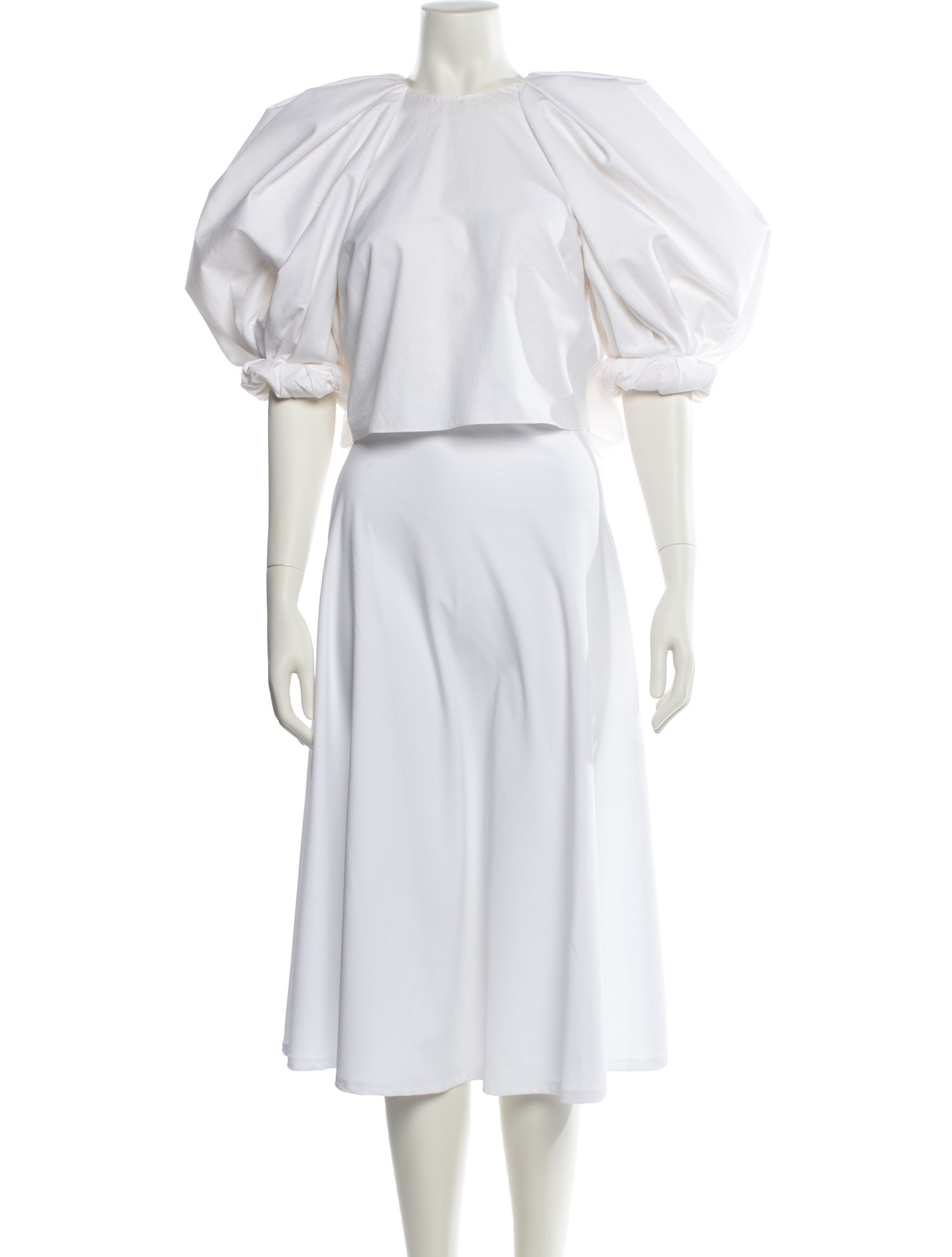 Khaite Mock Neck Three-Quarter Sleeve Crop Top