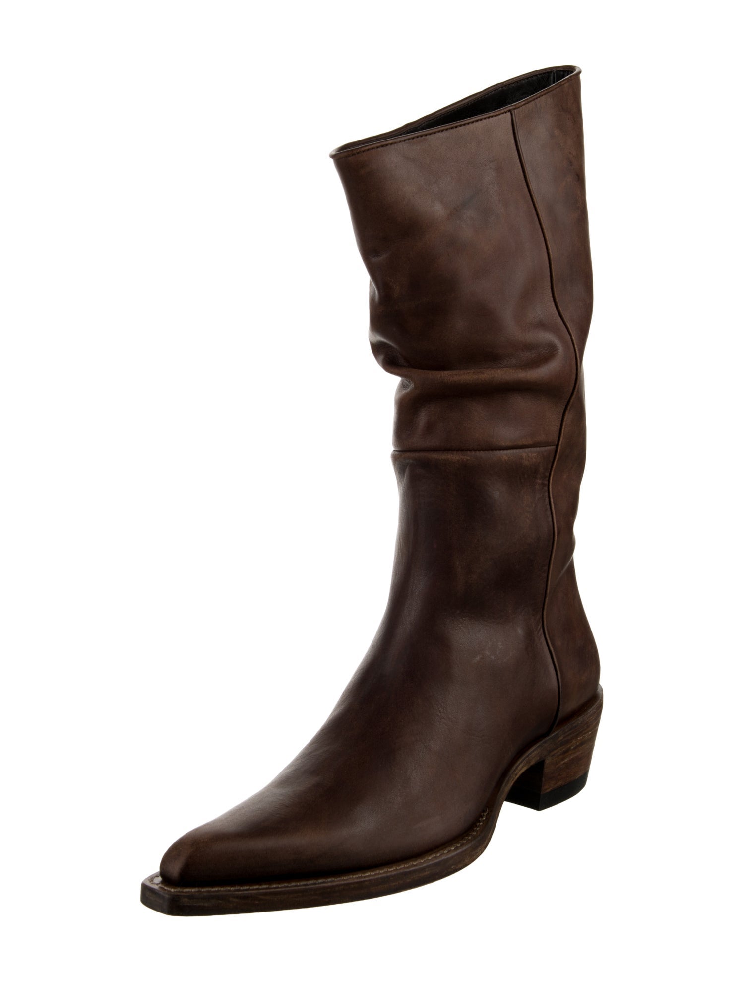 Khaite Leather Slouch Boots