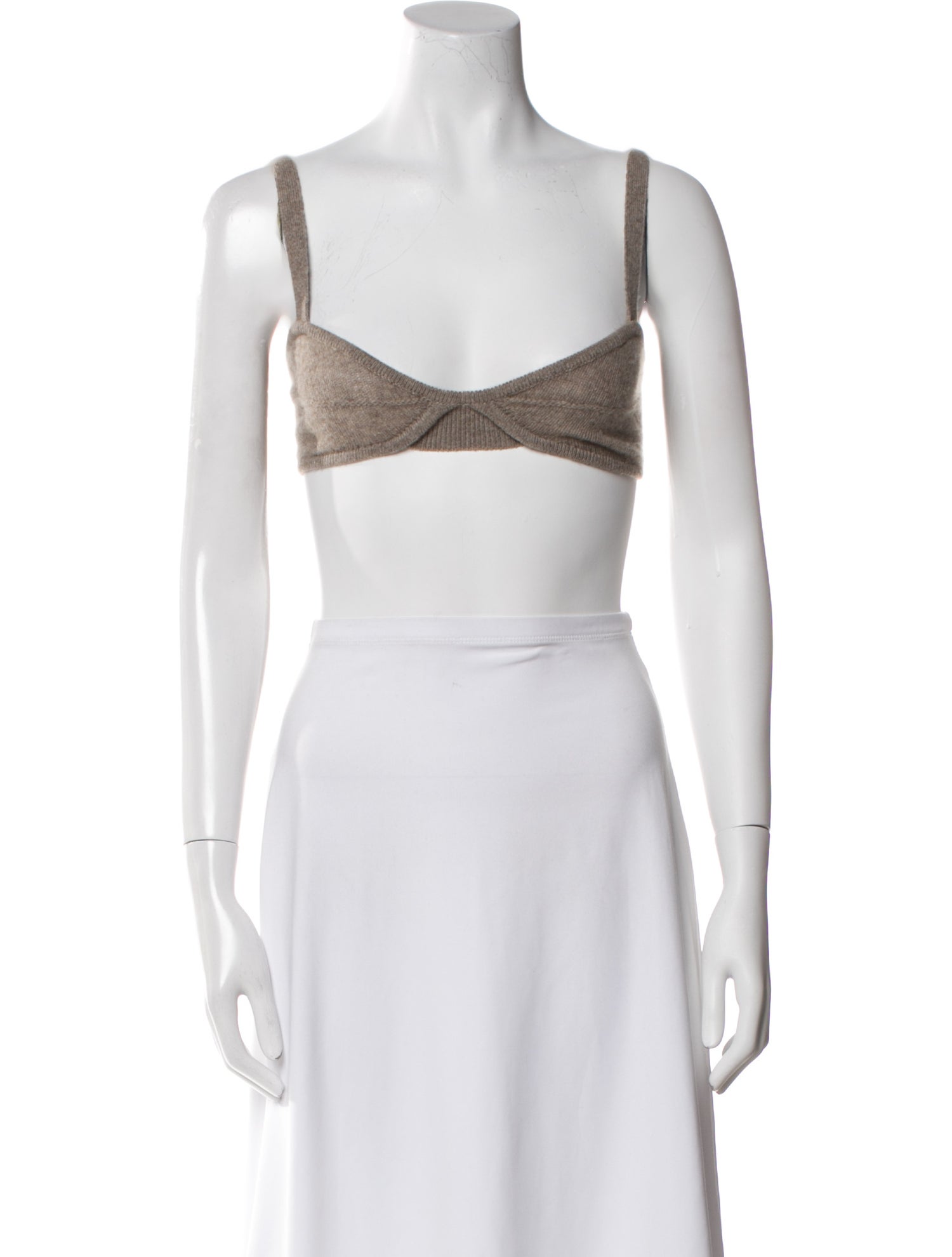 Khaite Cashmere Square Neckline Crop Top