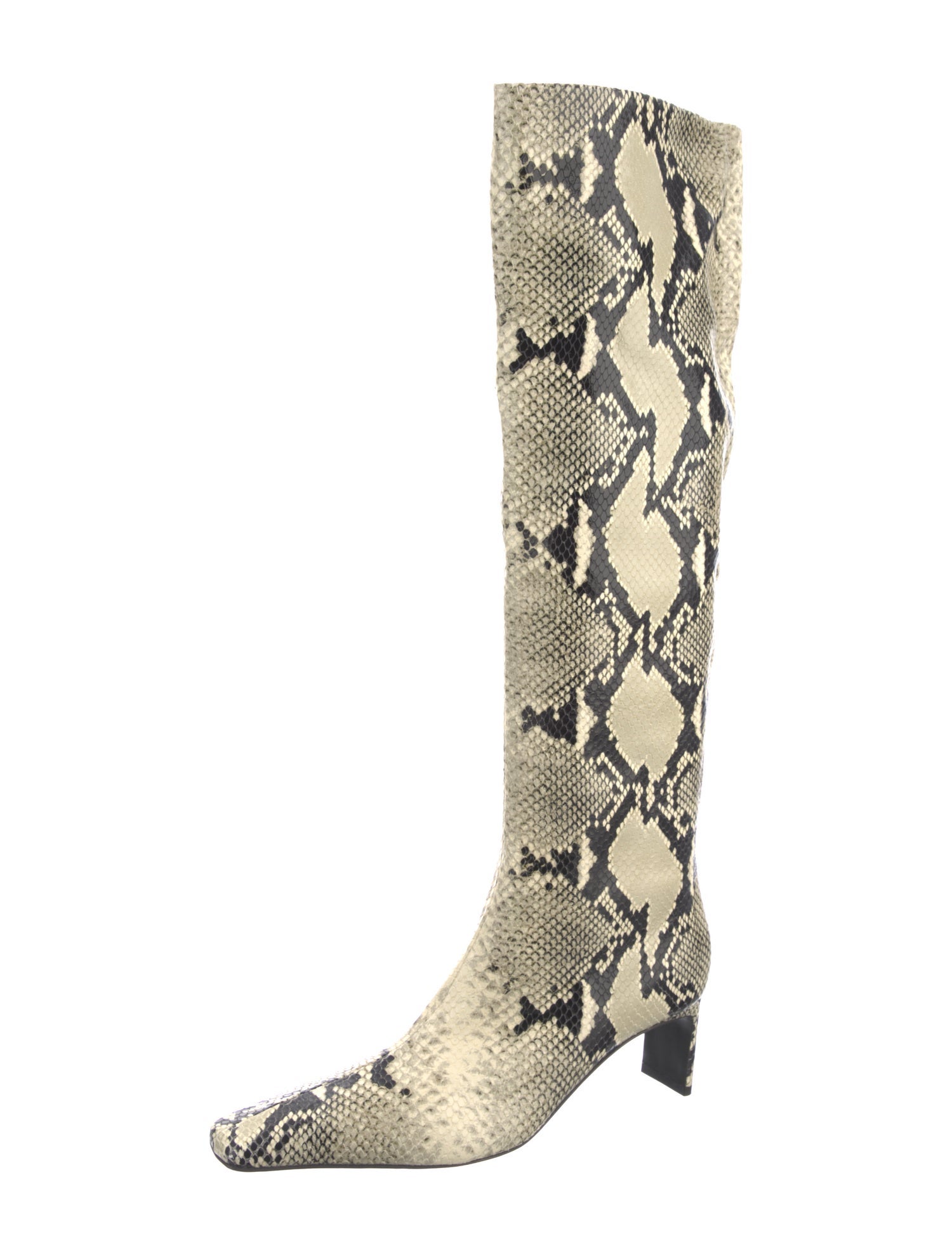 Khaite Embossed Leather Animal Print Boots