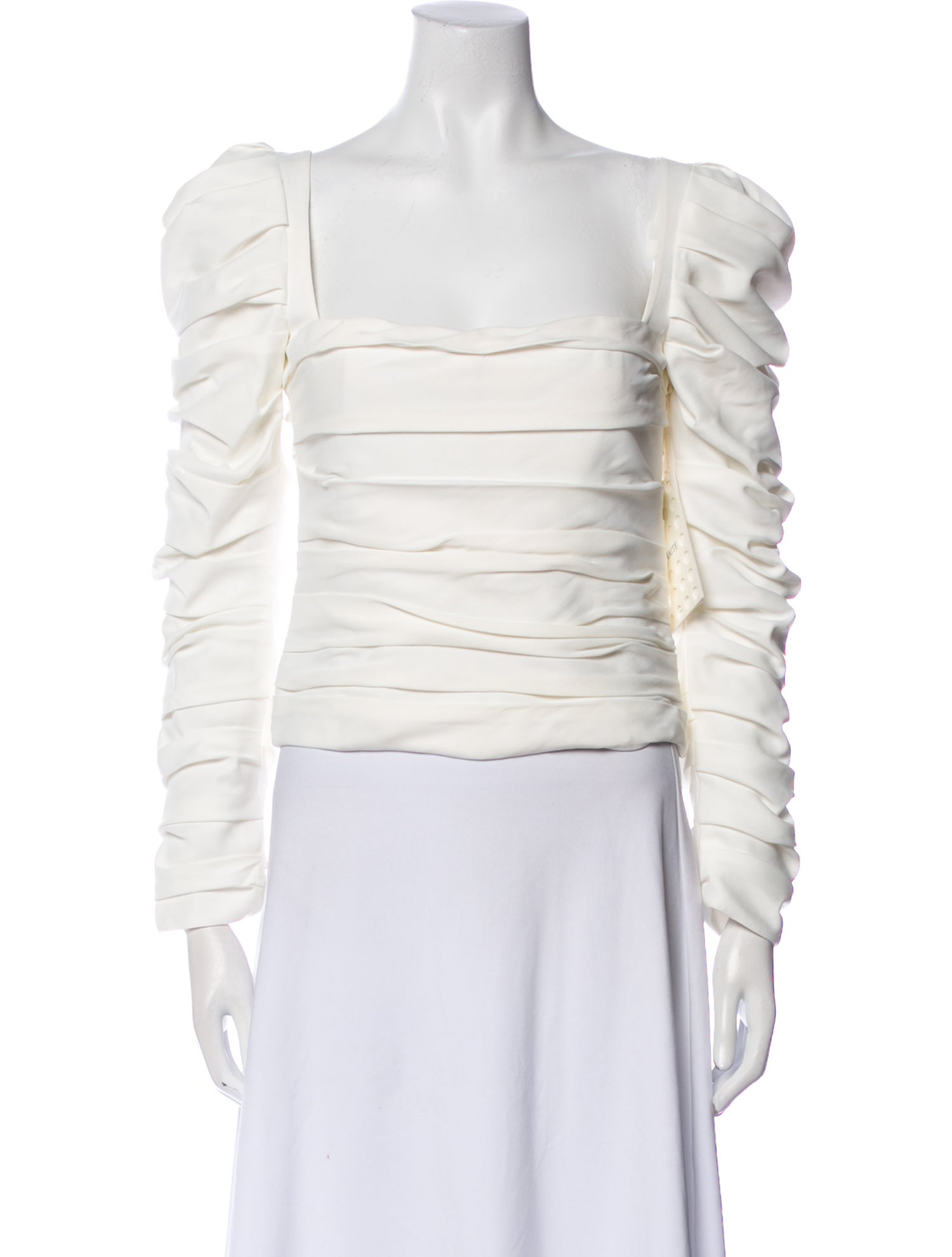 Khaite Square Neckline Long Sleeve Crop Top