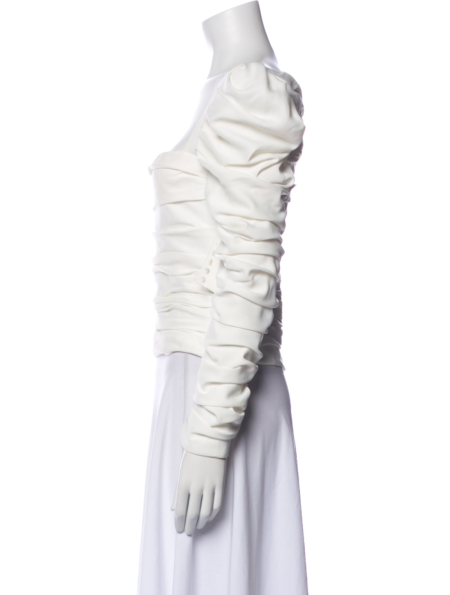 Khaite Square Neckline Long Sleeve Crop Top