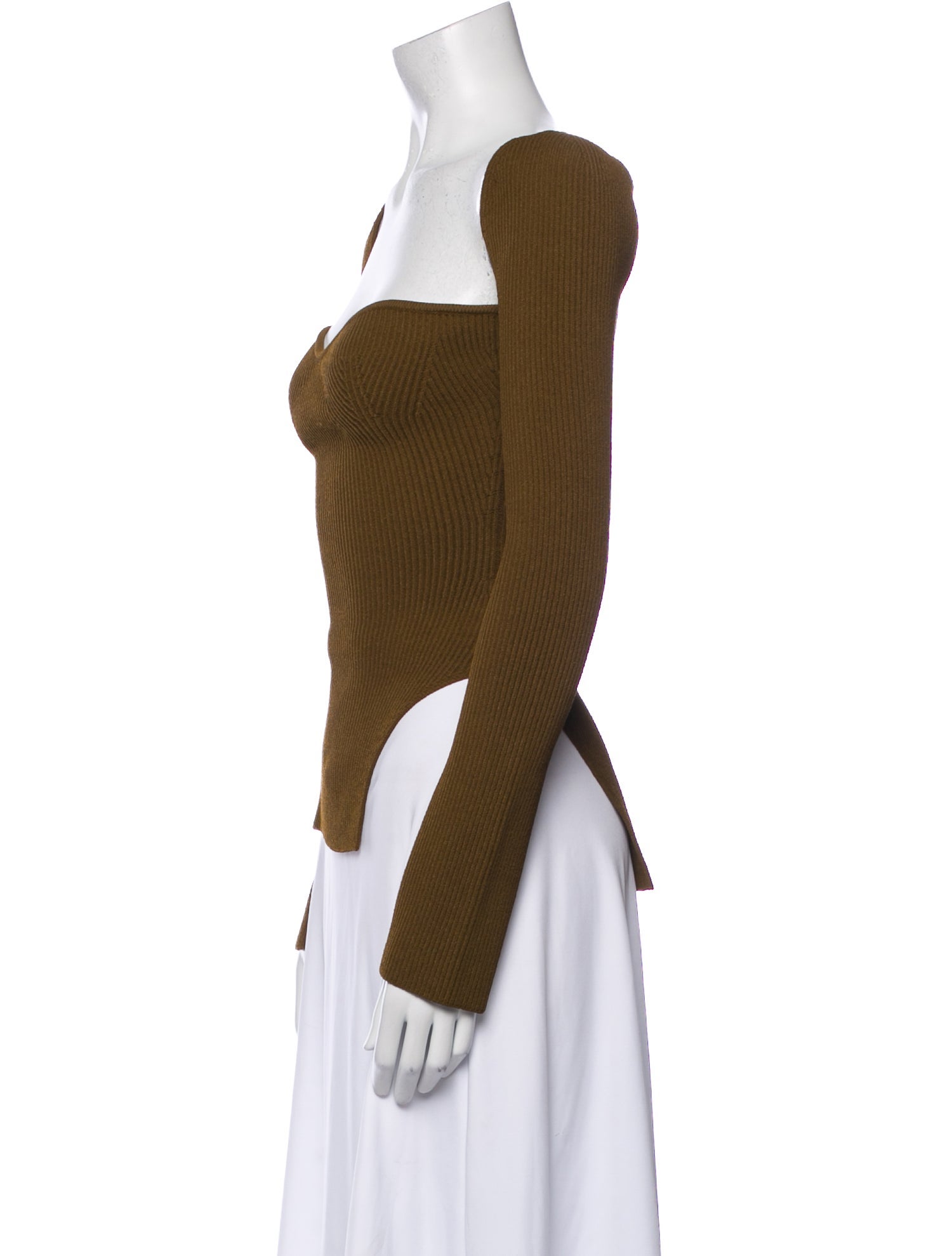 Khaite Square Neckline Long Sleeve Bodysuit