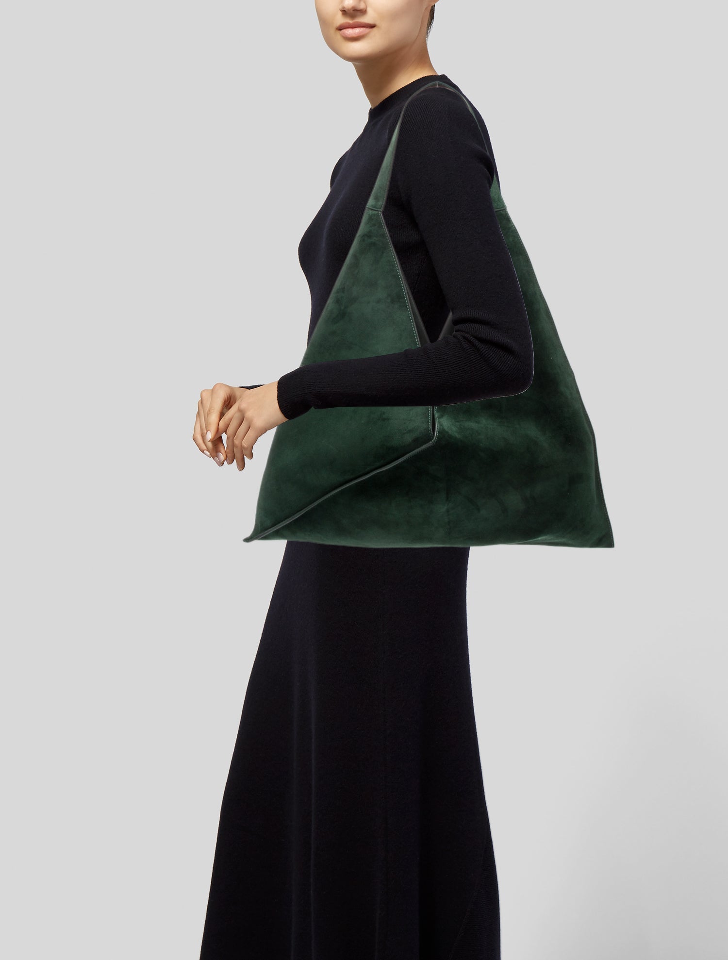 Khaite Suede Top Handle Bag