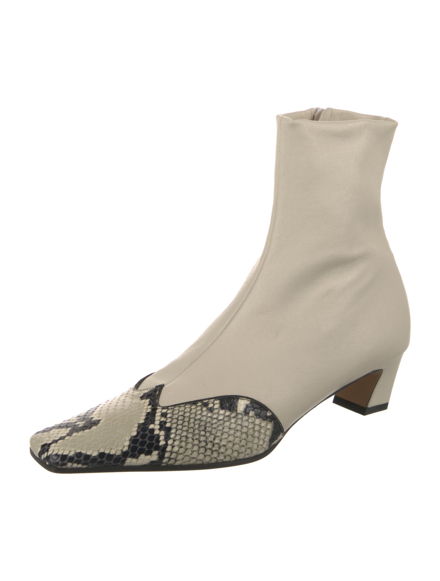 Khaite Leather Animal Print Boots