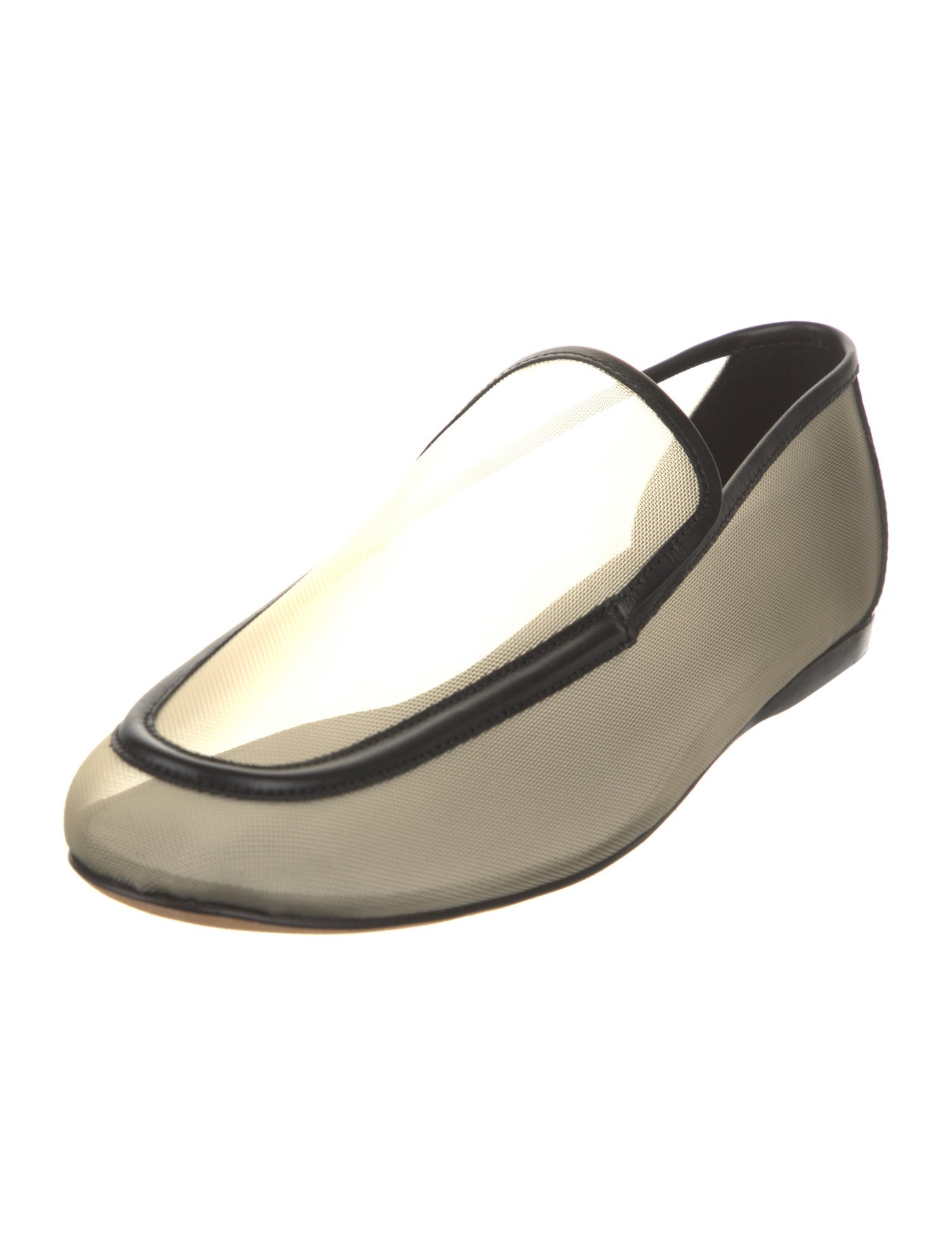 Khaite Mesh Leather Trim Embellishment Flats