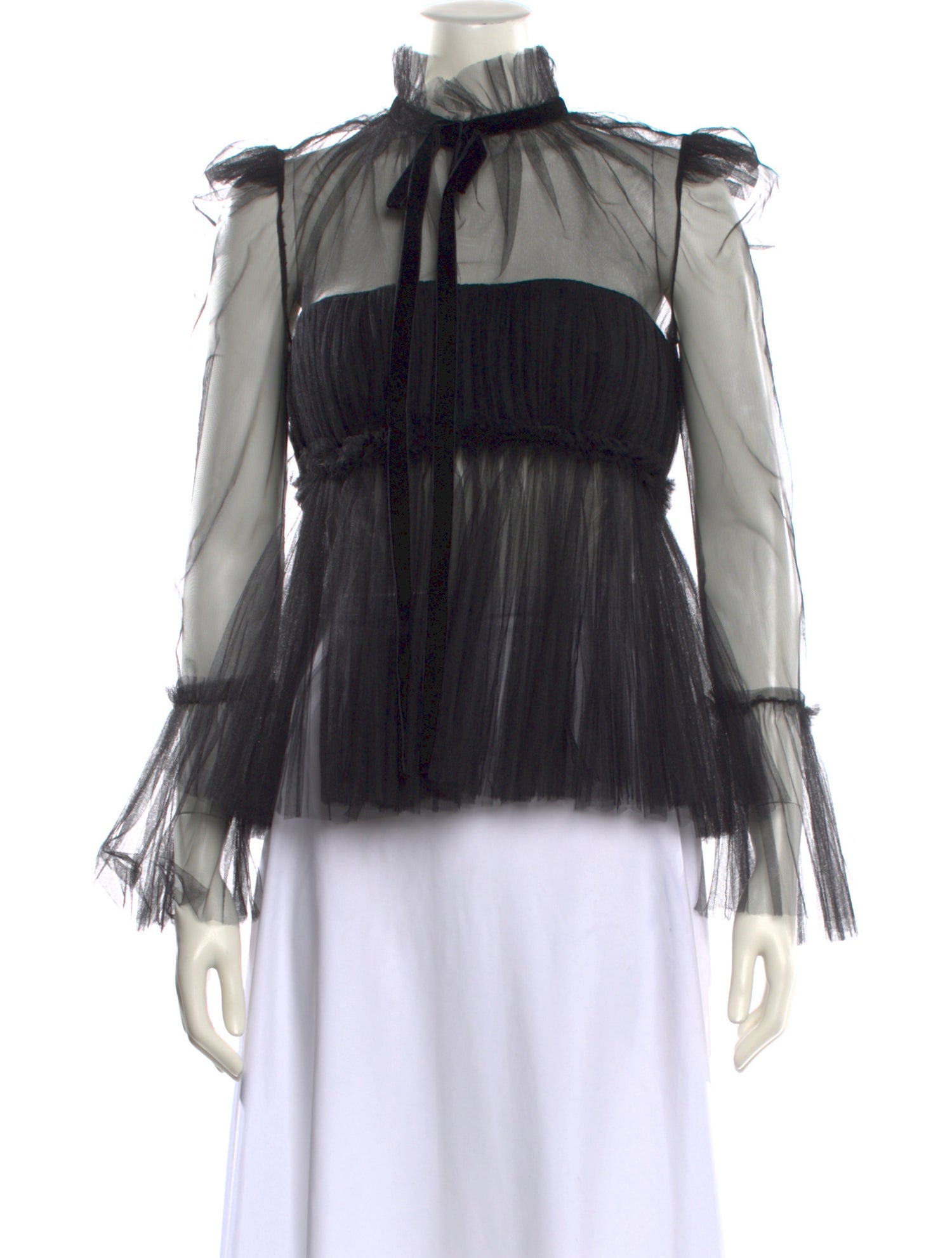 Khaite Nylon Mock Neck Blouse