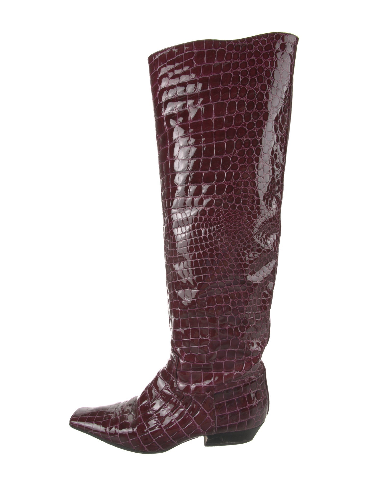 Khaite Embossed Leather Animal Print Boots