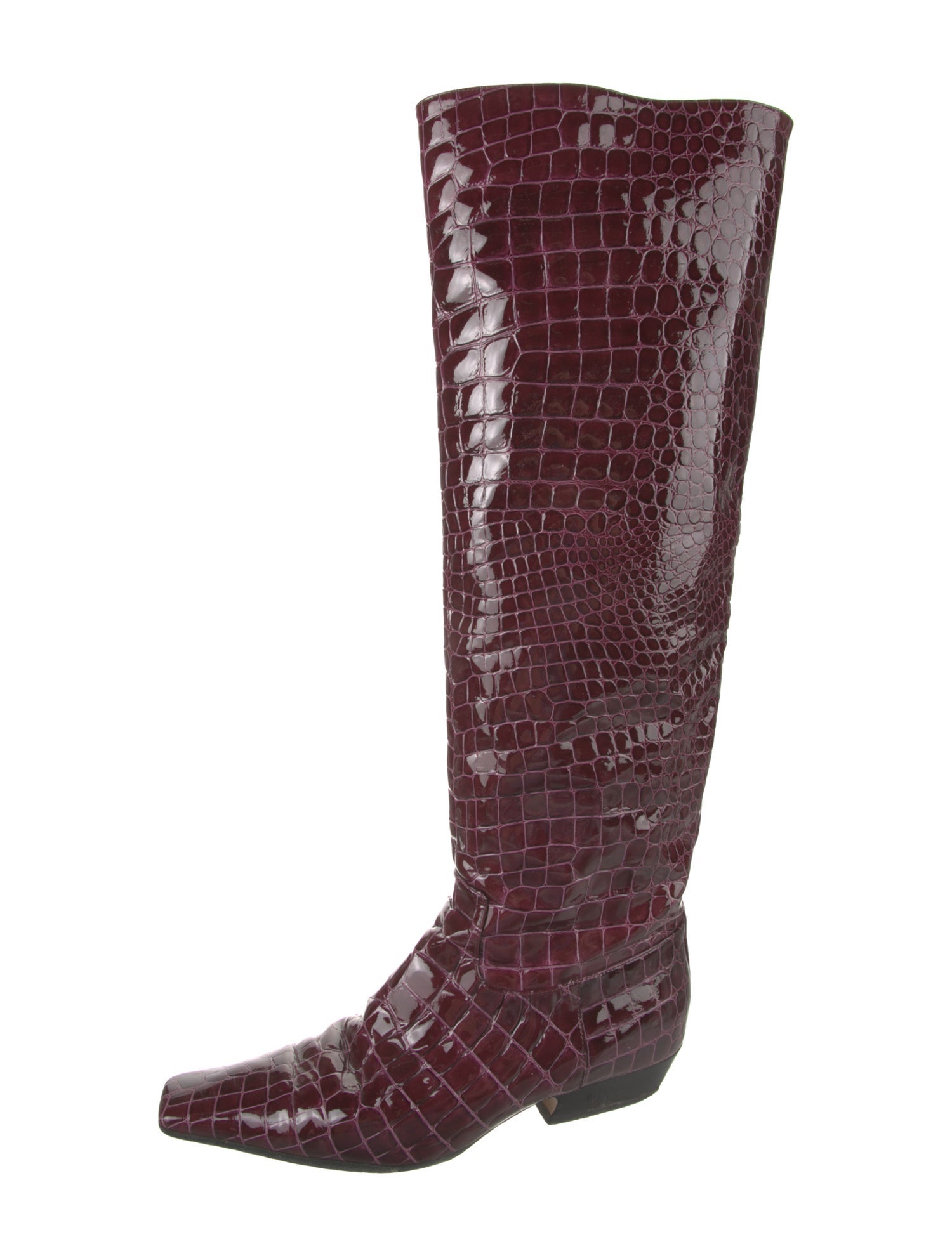 Khaite Embossed Leather Animal Print Boots