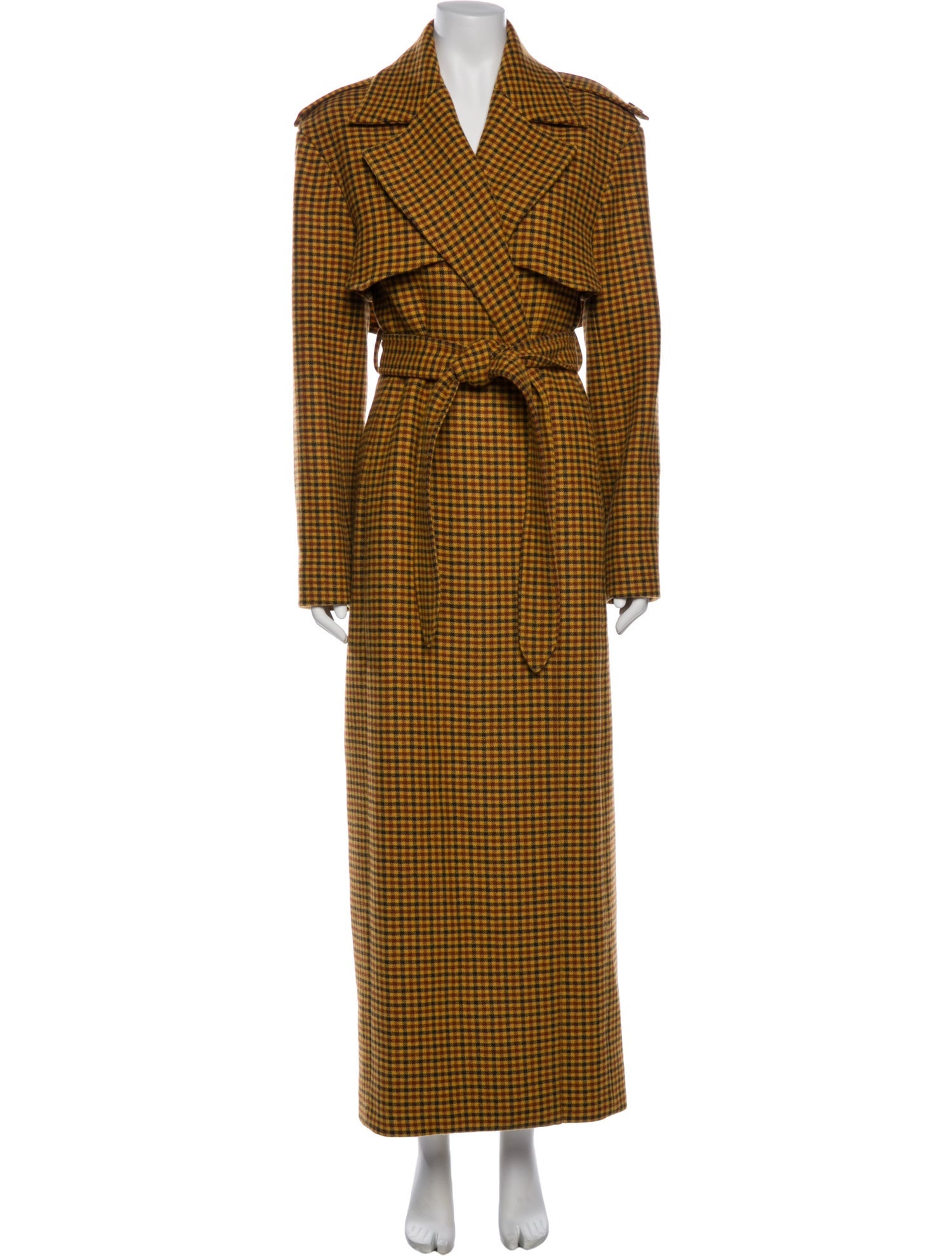 Khaite Virgin Wool Plaid Print Trench Coat