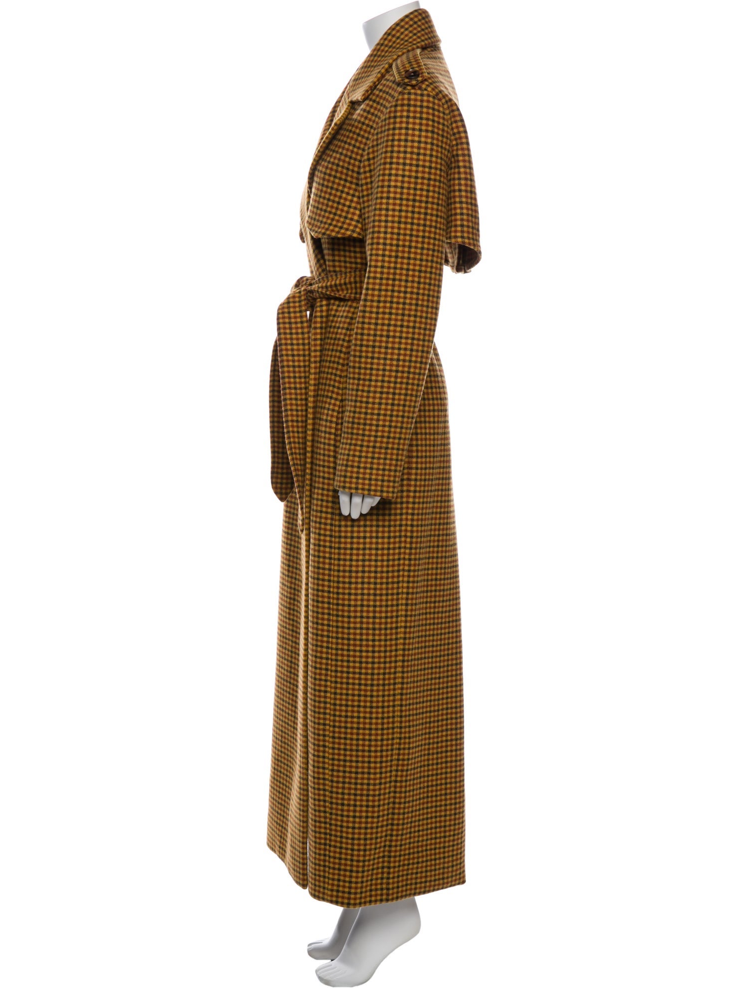 Khaite Virgin Wool Plaid Print Trench Coat