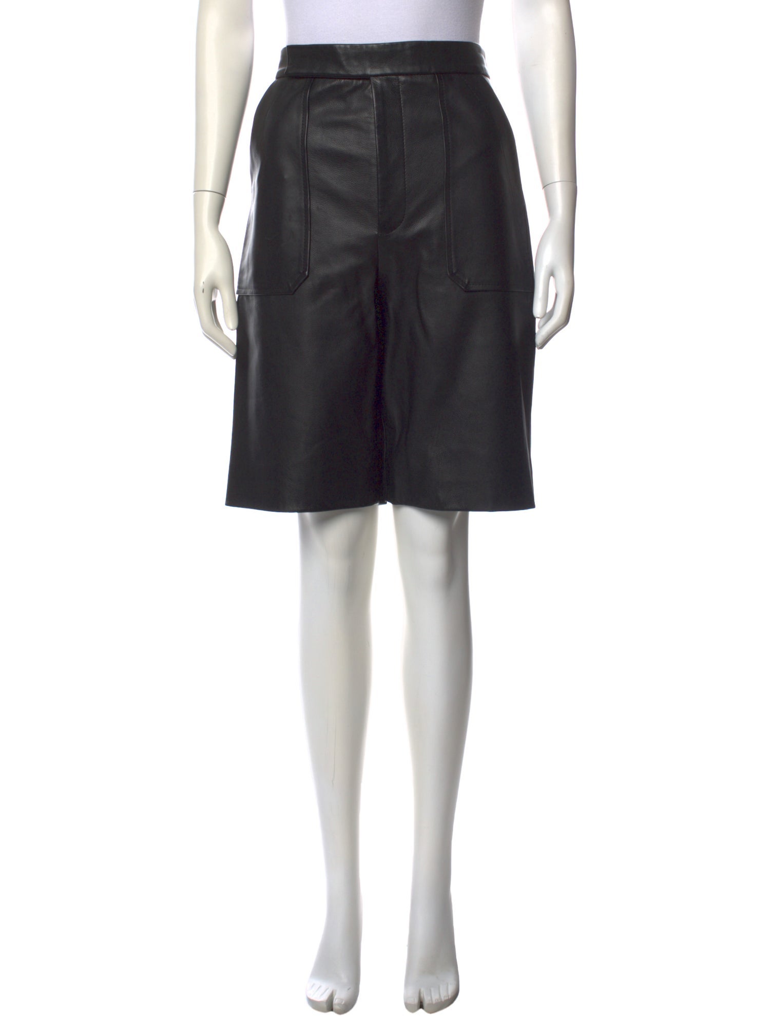 Khaite Leather Knee-Length Shorts
