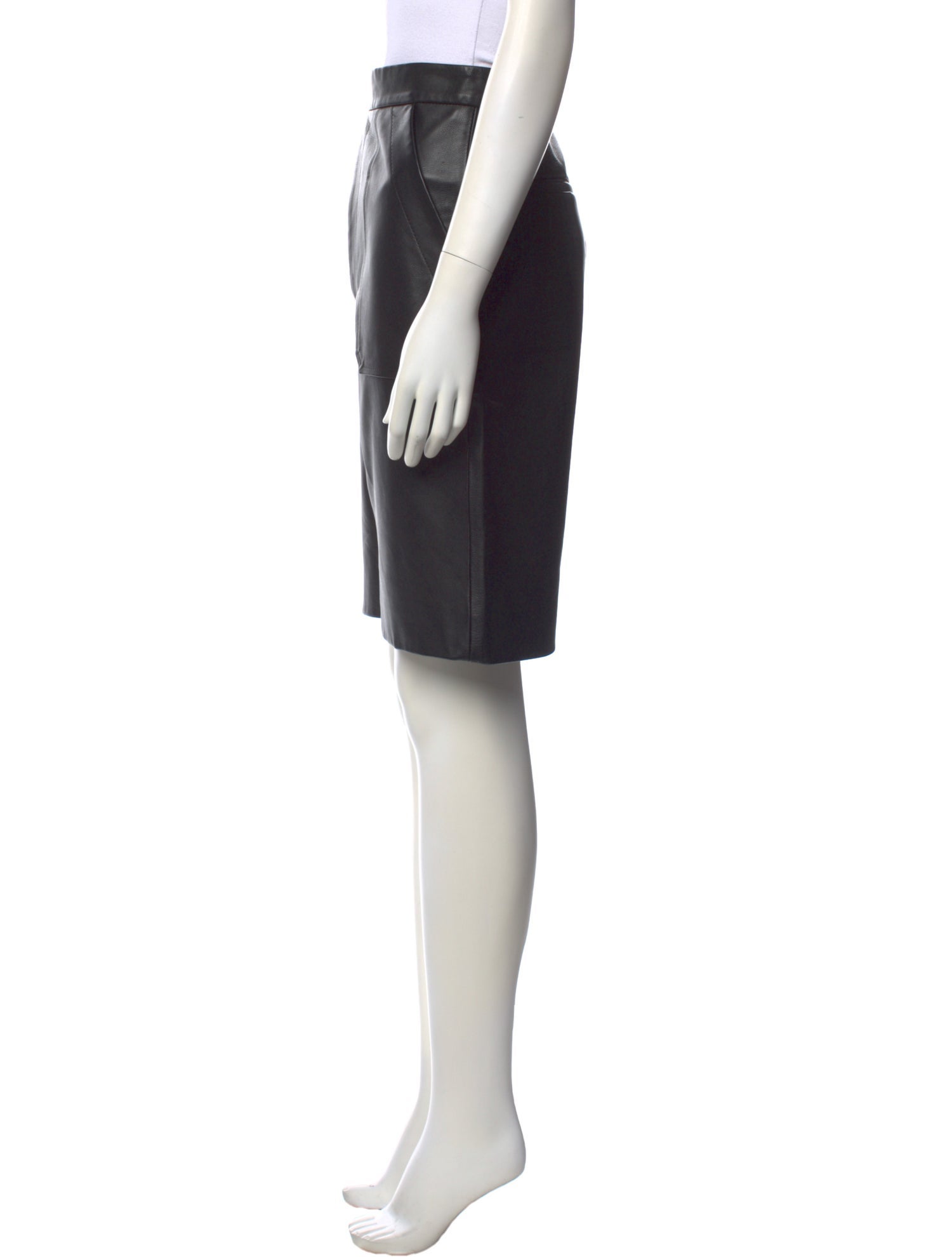 Khaite Leather Knee-Length Shorts