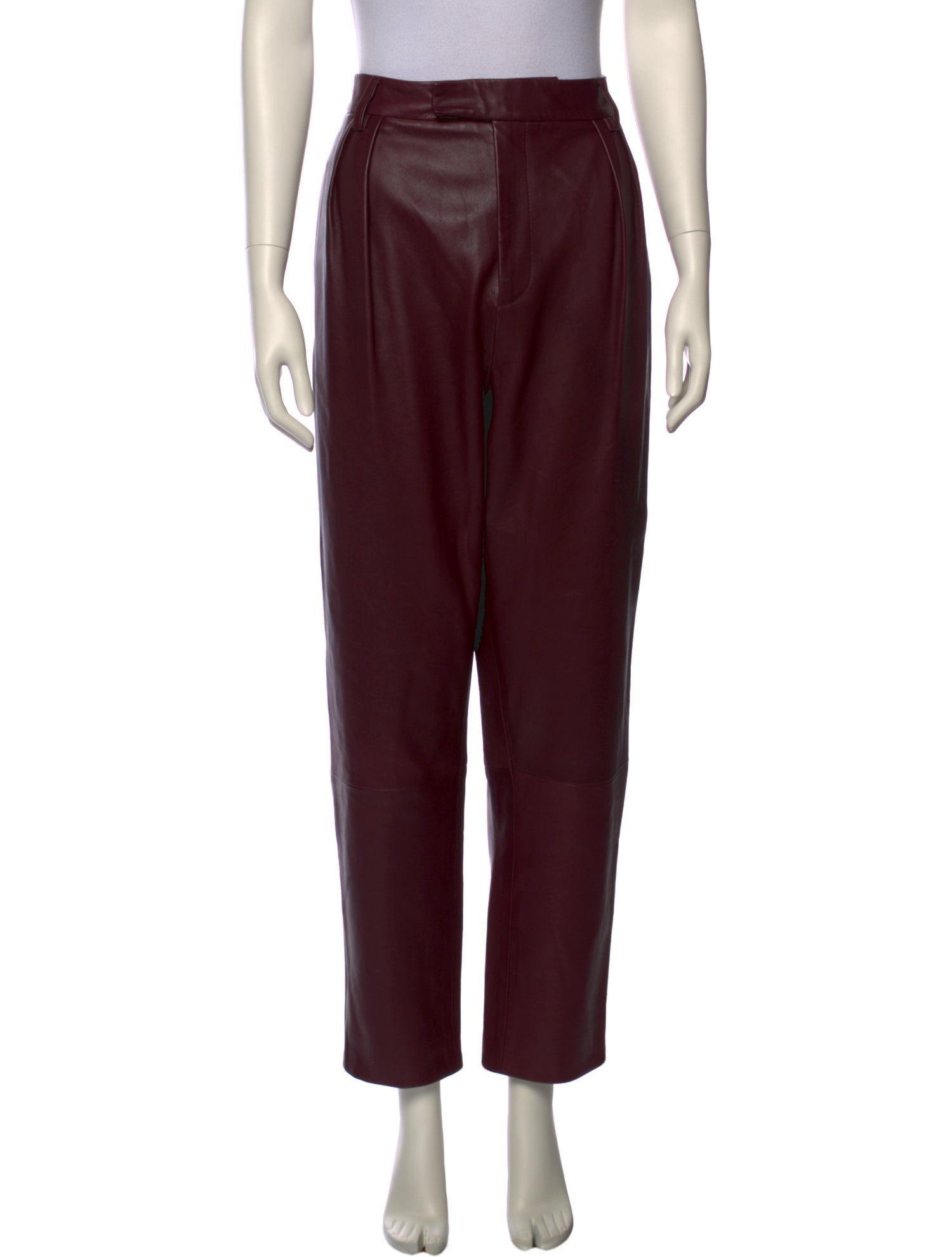 Khaite Leather Straight Leg Pants