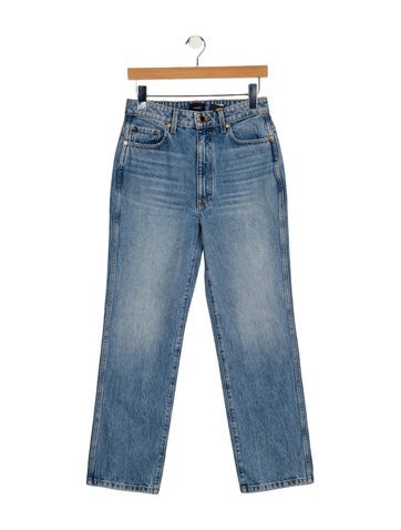 Pre-owned Khaite Abigail Straight Leg Jeans W/ Tags In Blue