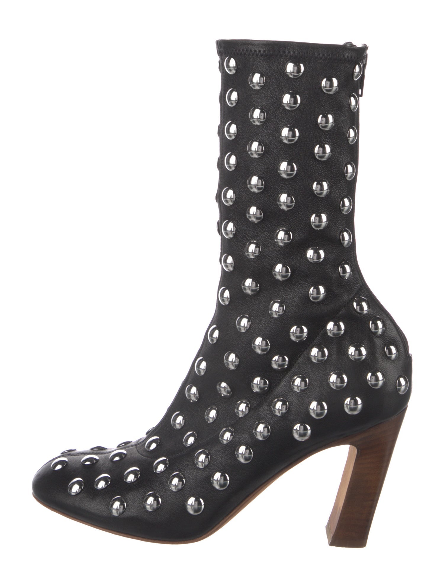Khaite Leather Studded Accents Sock Boots