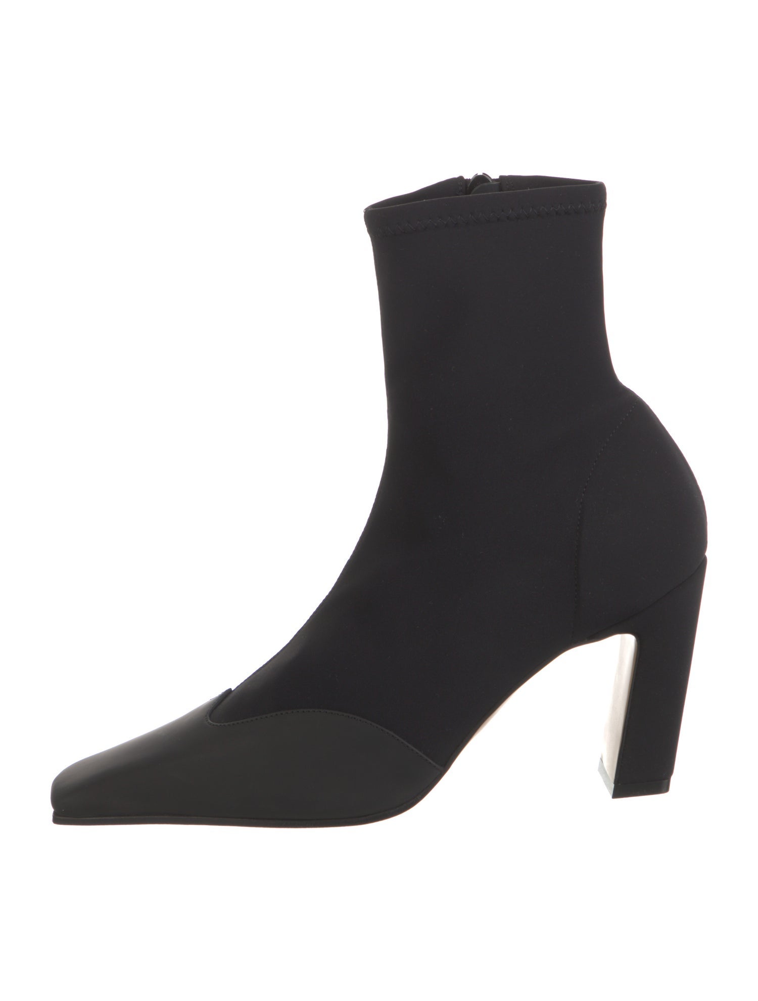 Khaite Neoprene Leather Trim Embellishment Sock Boots