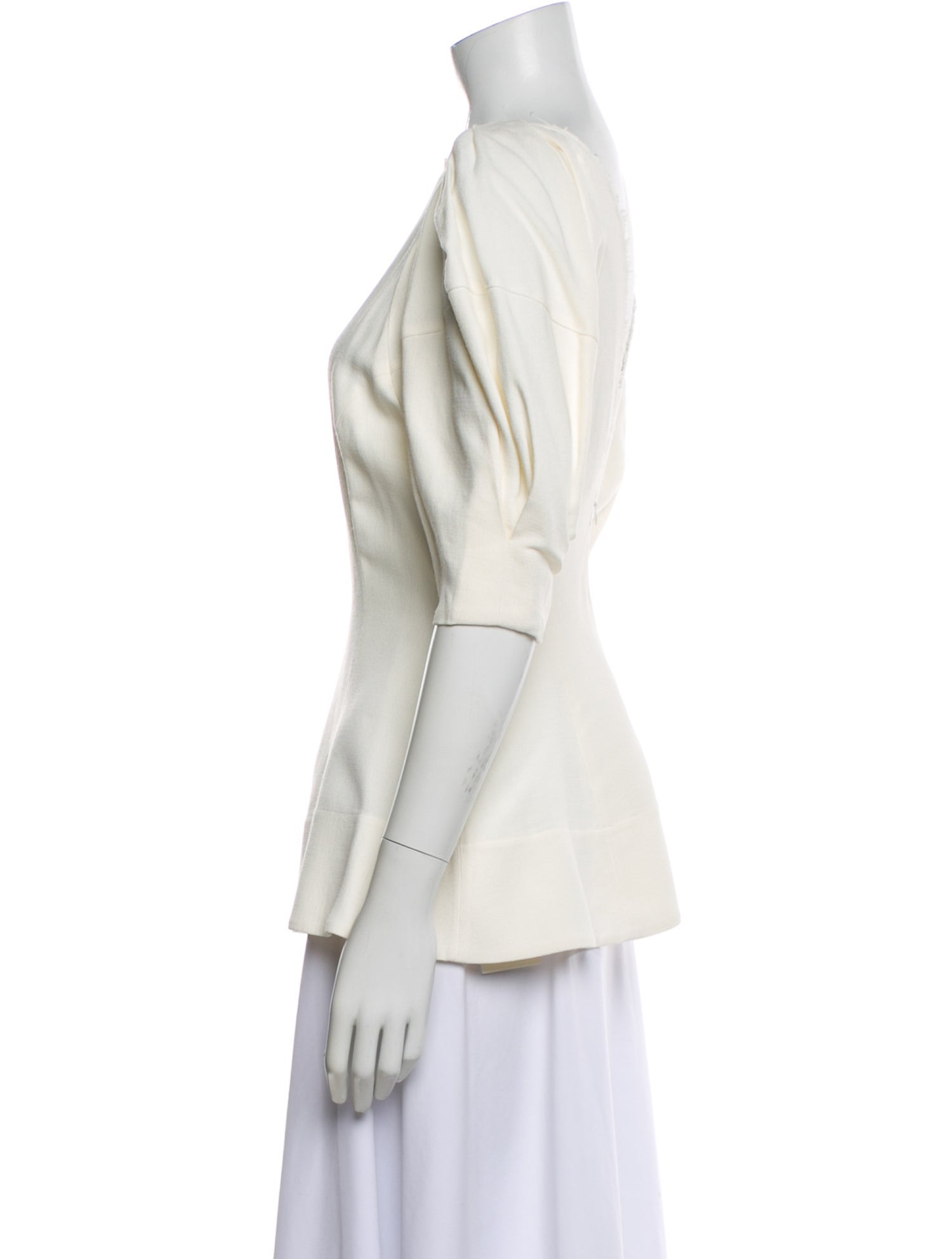 Khaite Bateau Neckline Three-Quarter Sleeve Blouse