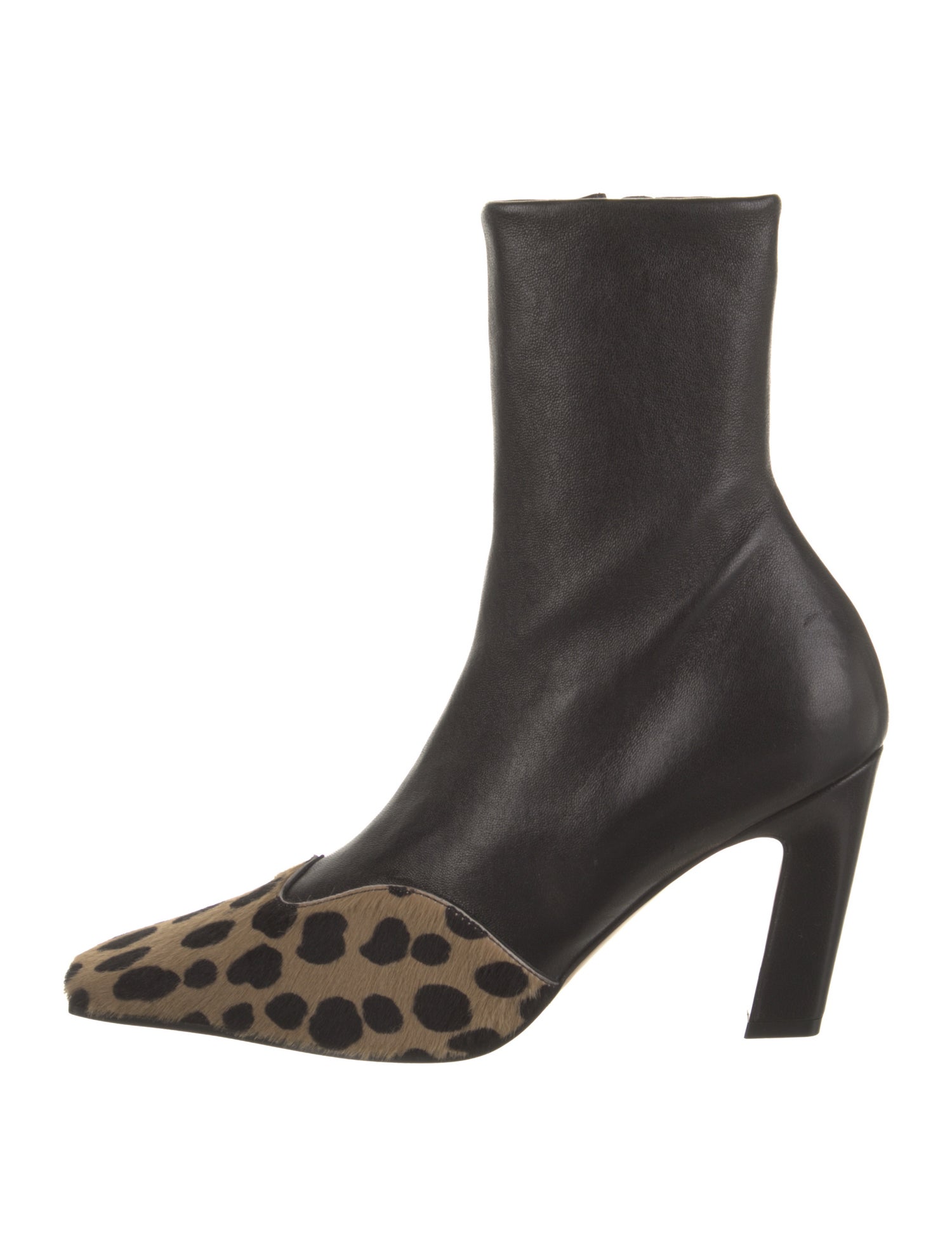 Khaite Leather Animal Print Sock Boots