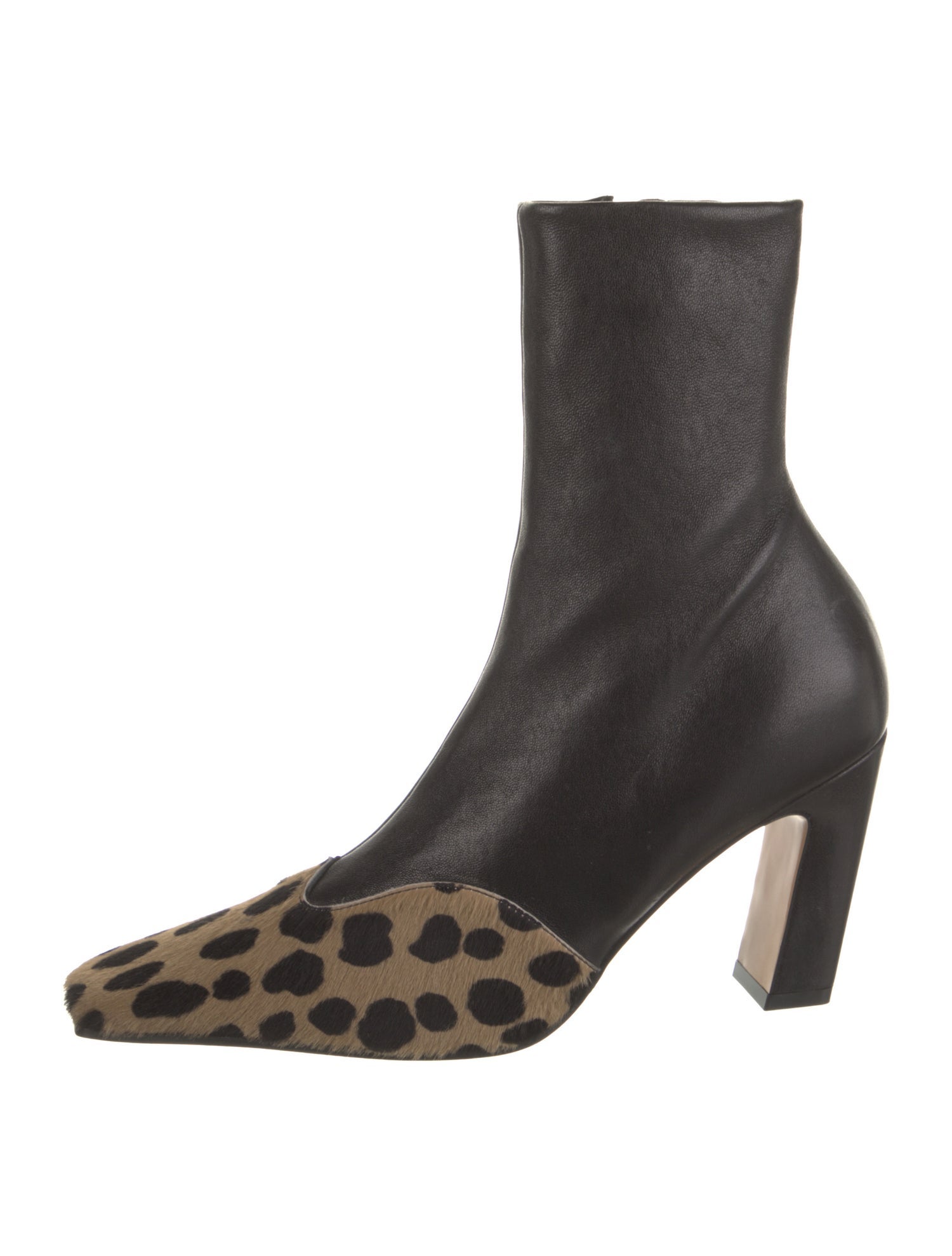 Khaite Leather Animal Print Sock Boots
