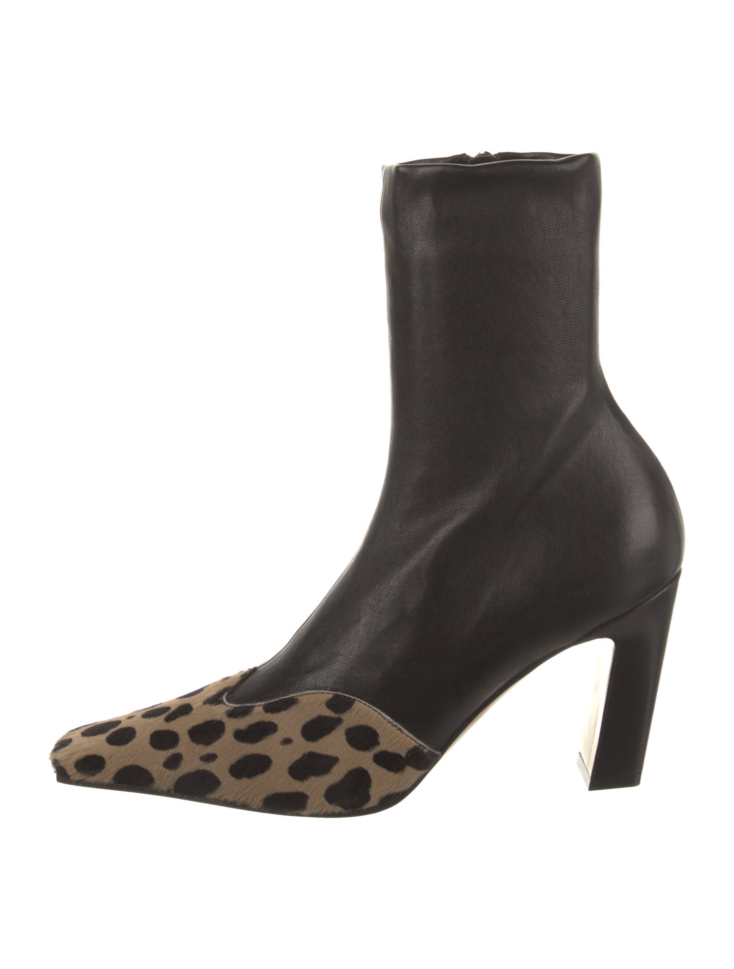 Khaite Leather Animal Print Sock Boots