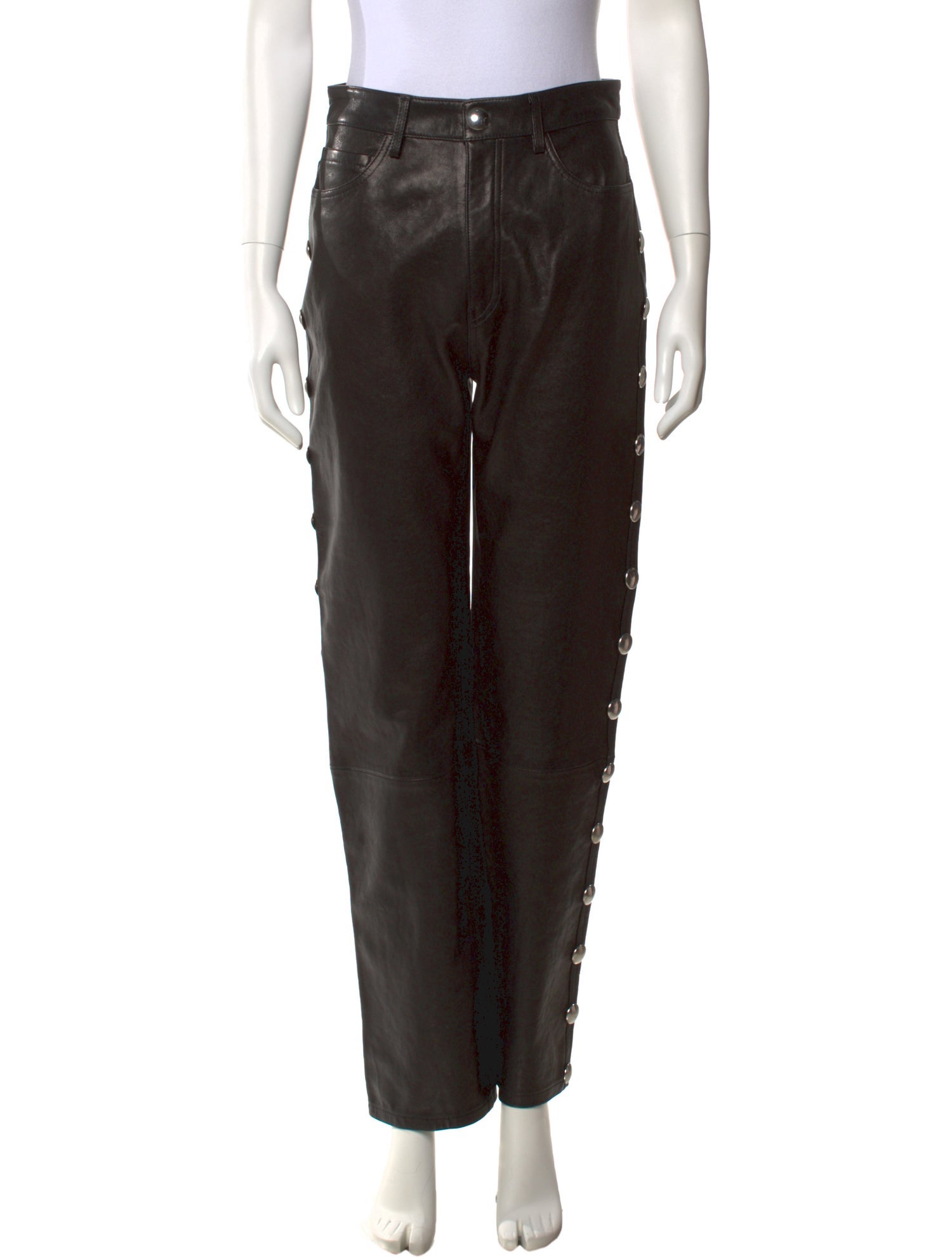 Khaite Lambskin Straight Leg Pants