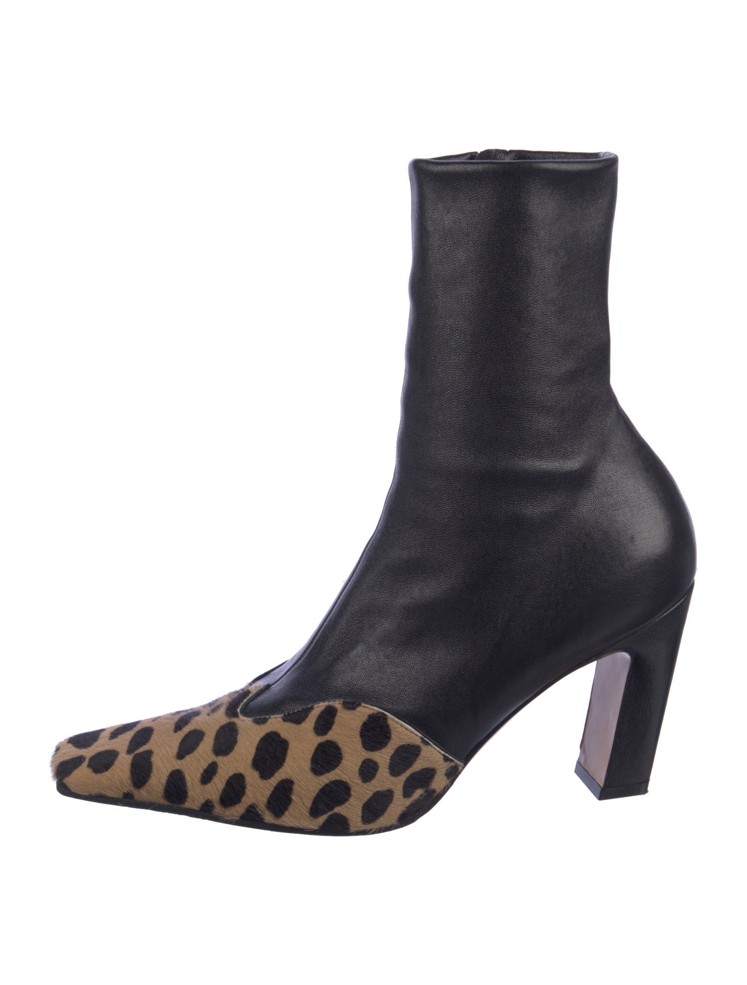 Khaite Leather Animal Print Boots