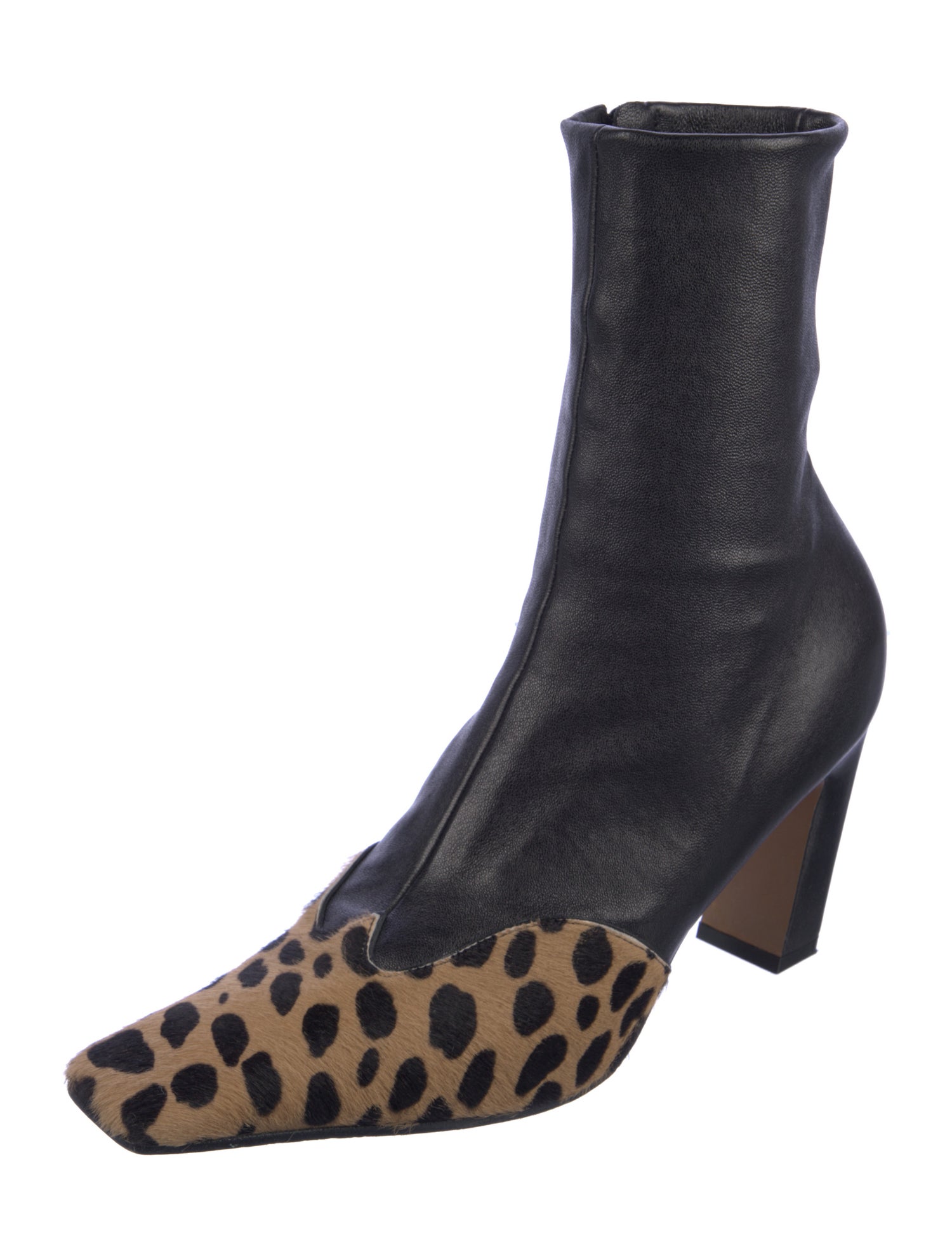 Khaite Leather Animal Print Boots