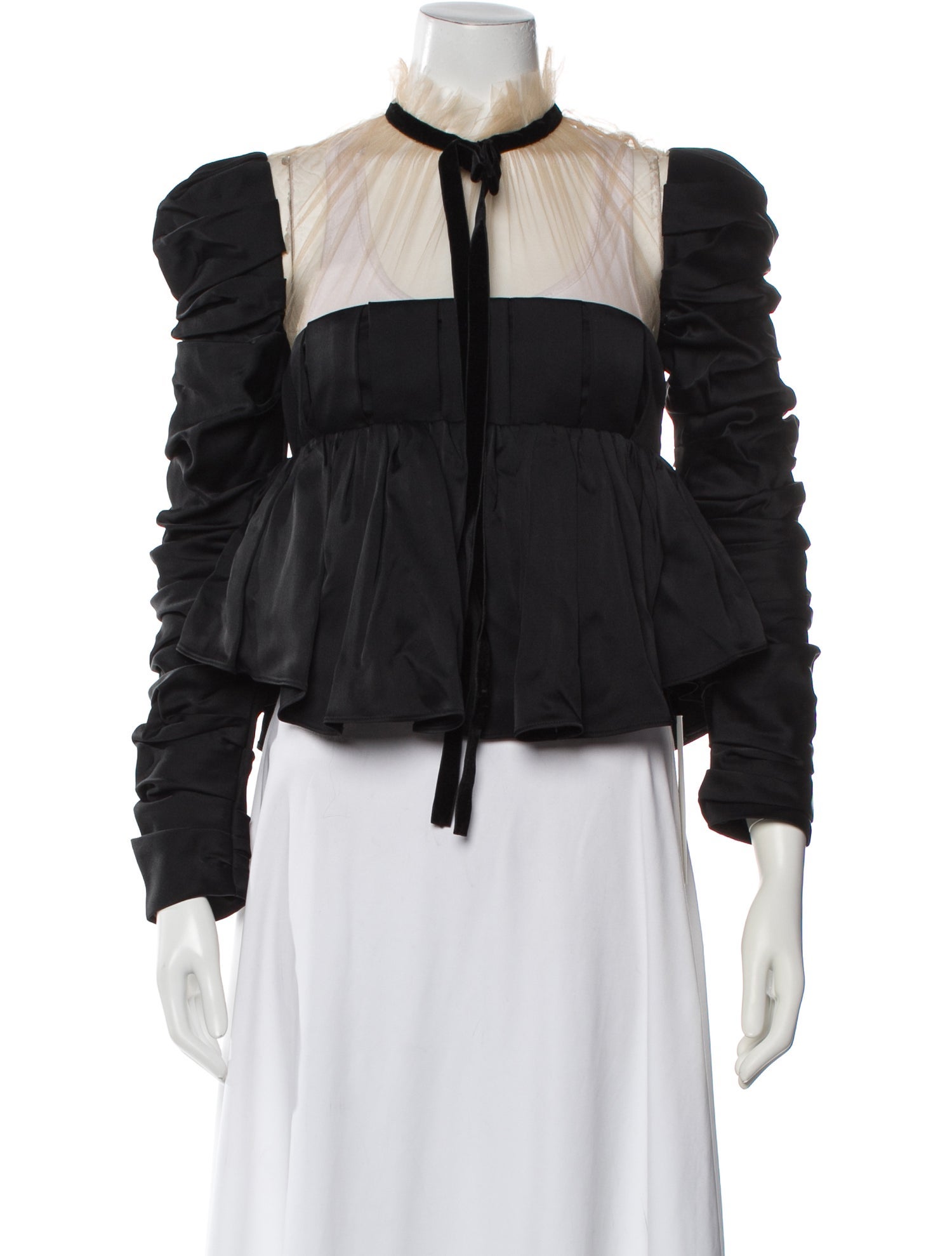 Khaite Tie Neck Long Sleeve Blouse