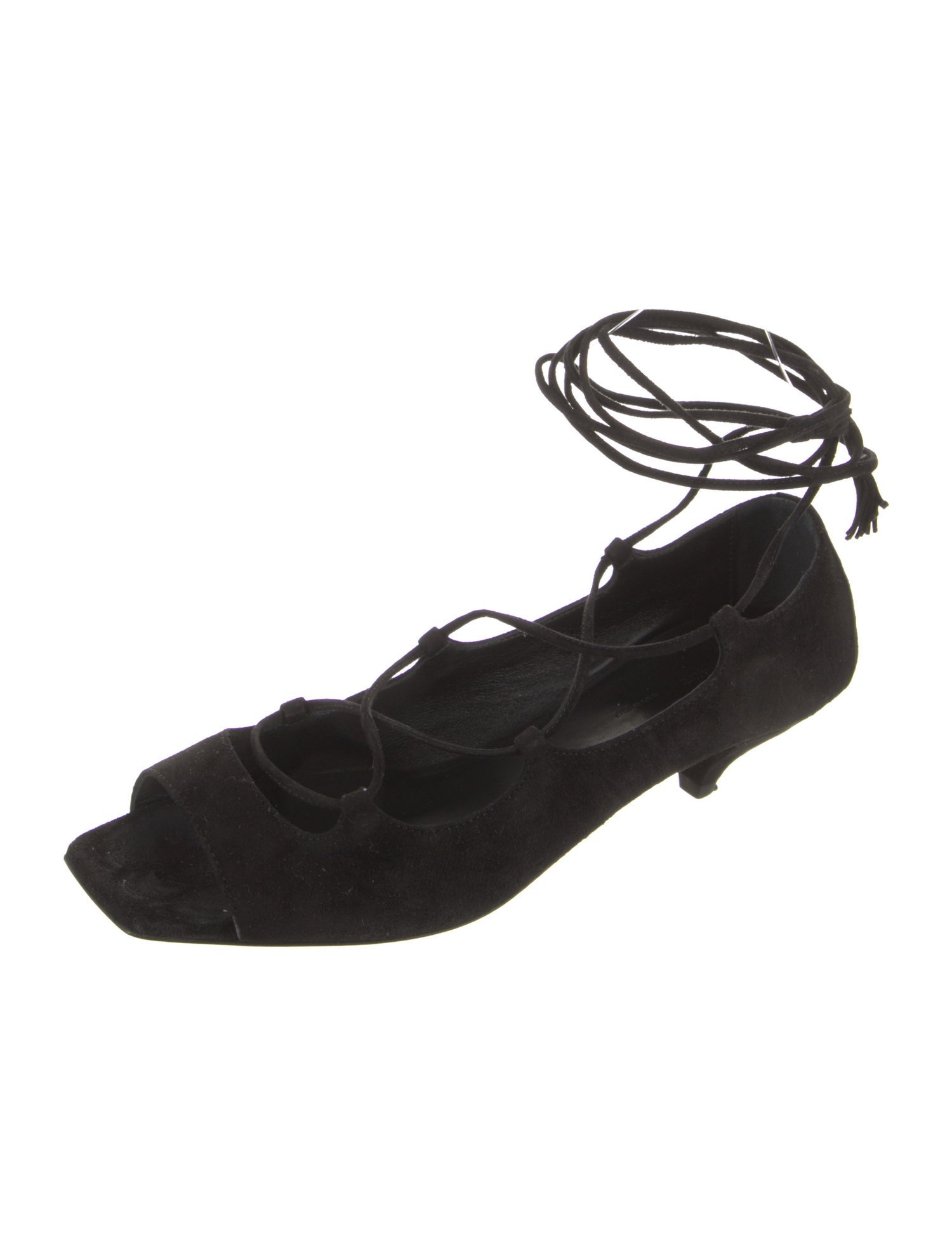 Khaite Suede Tassel Accents Ballet Flats
