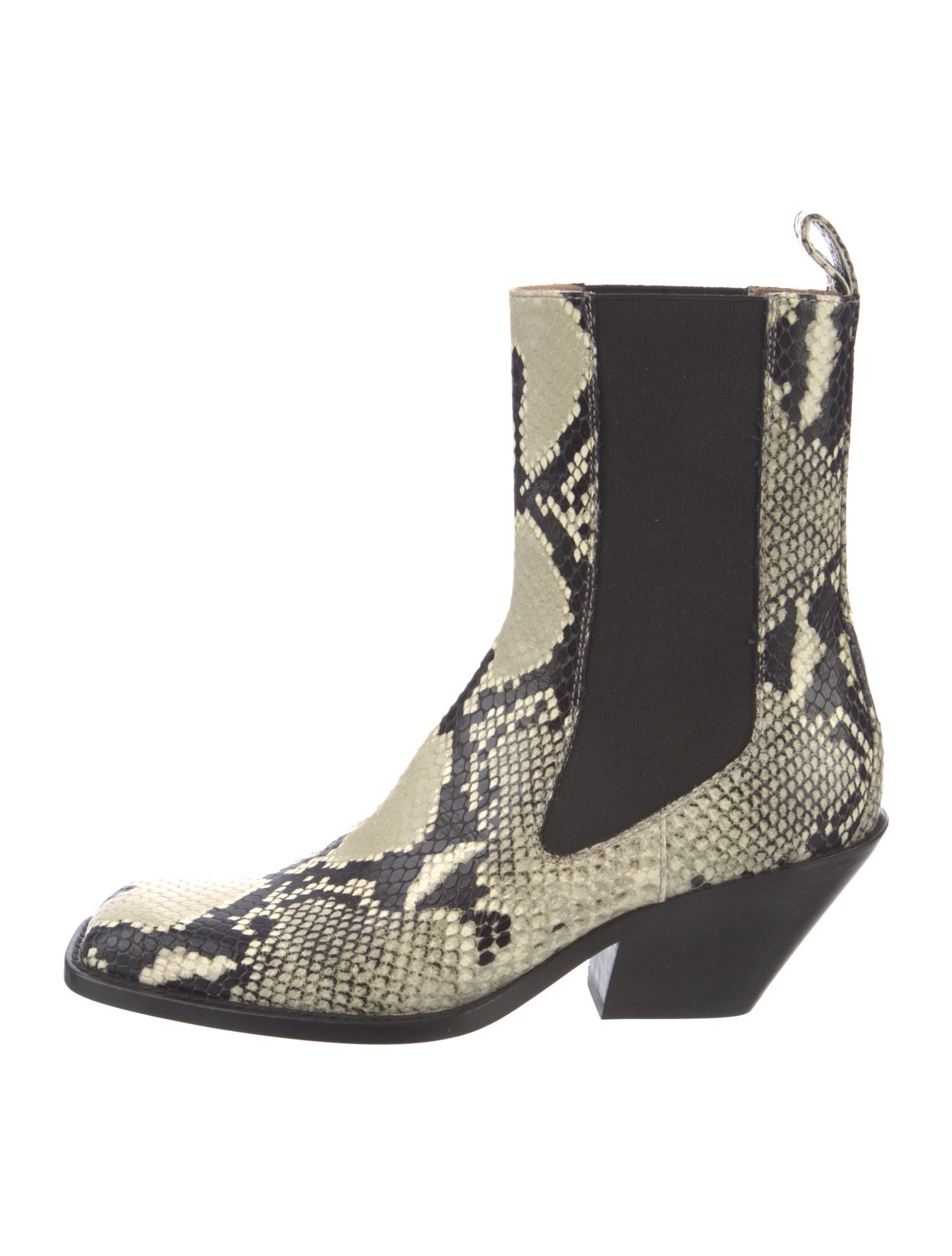 Khaite Leather Animal Print Chelsea Boots