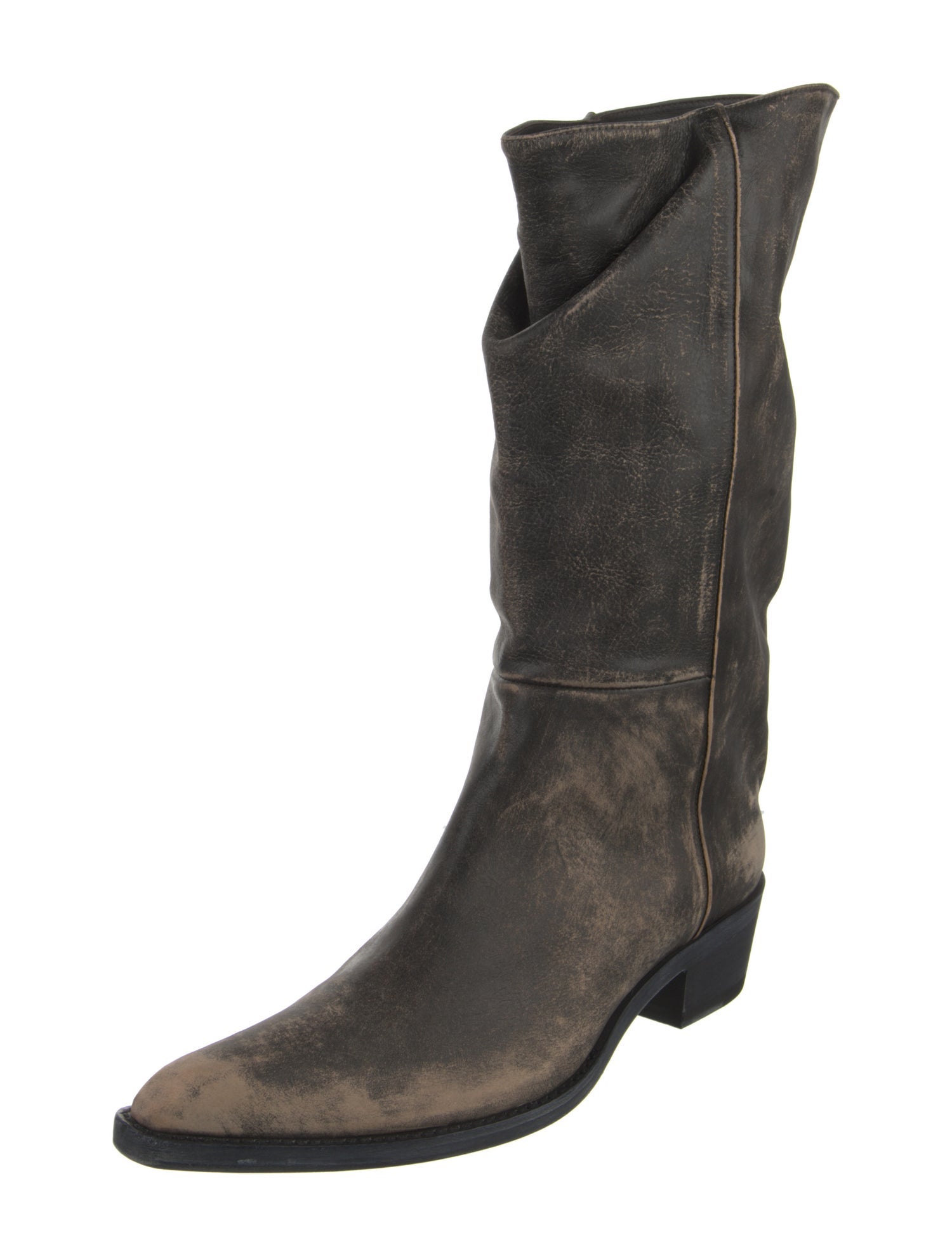 Khaite Leather Western Boots