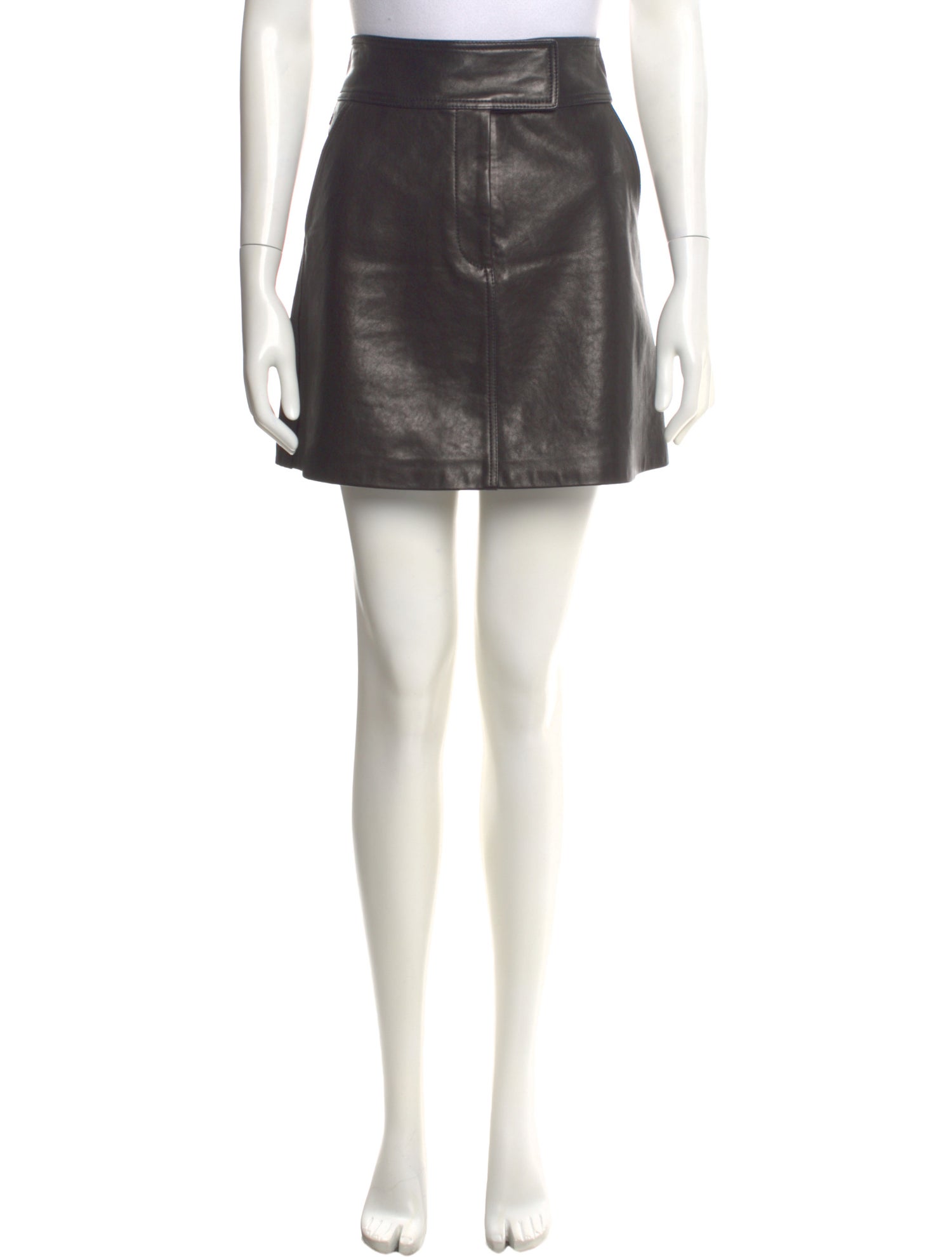 Khaite Leather Mini Skirt