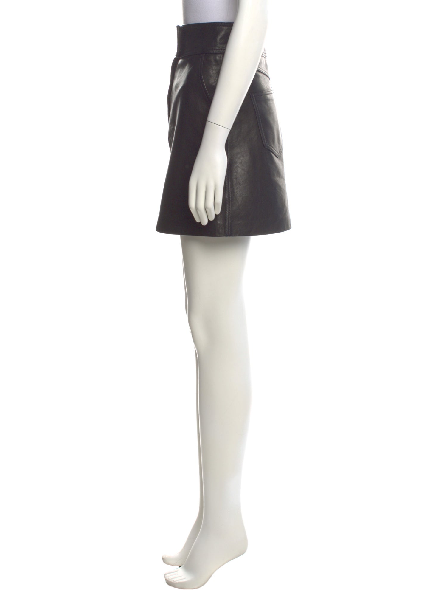 Khaite Leather Mini Skirt