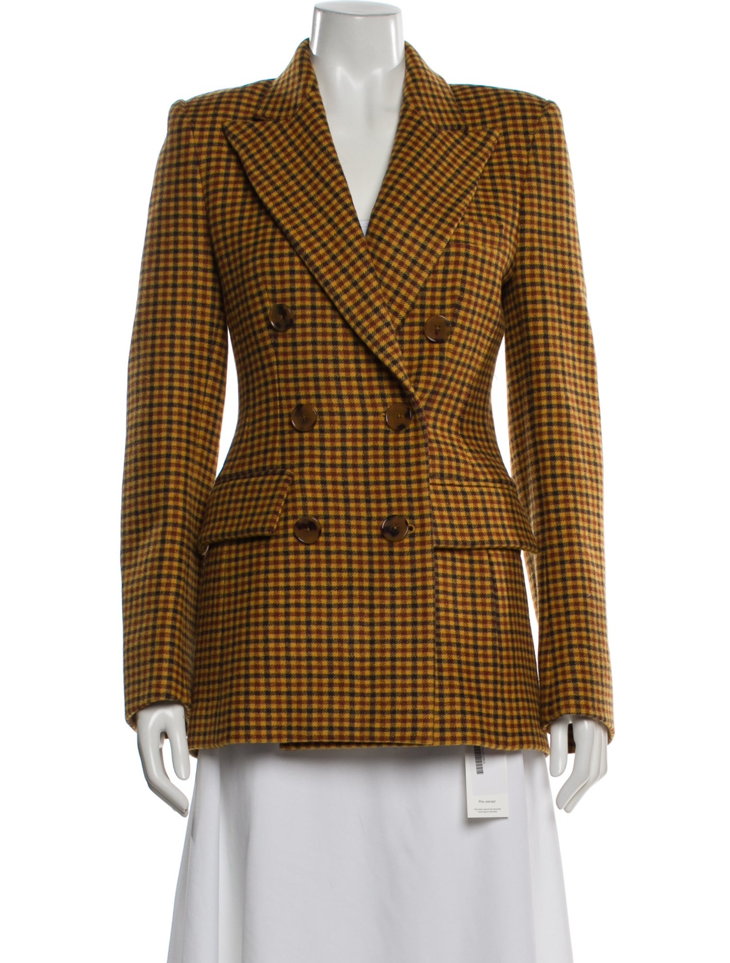 Khaite Virgin Wool Tweed Pattern Peacoat