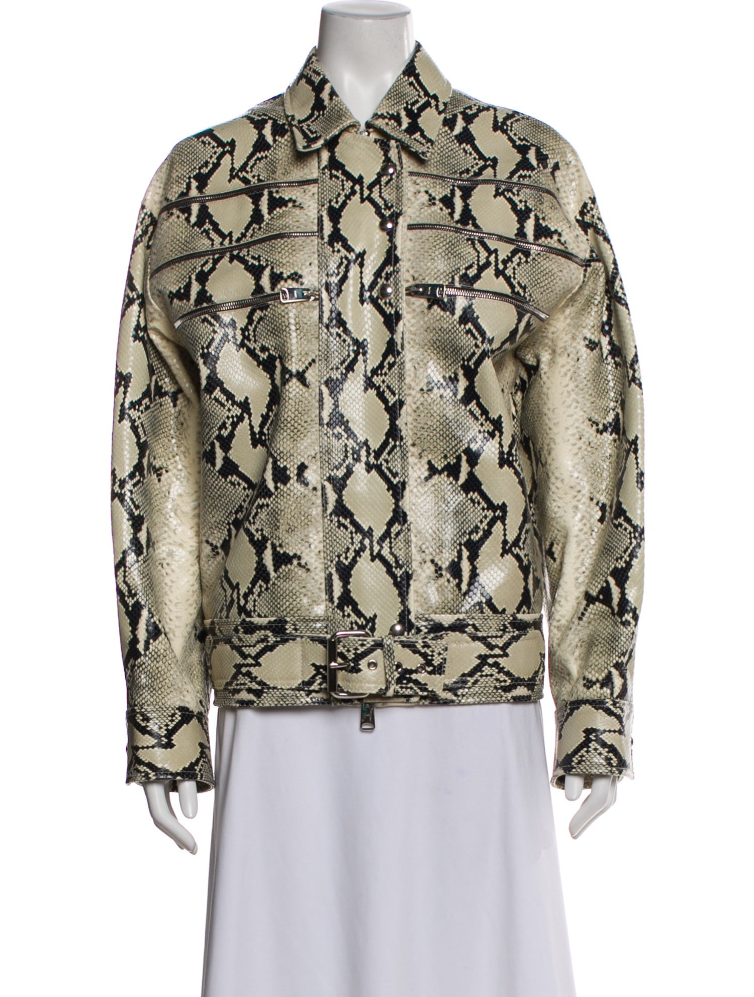 Khaite Calfskin Animal Print Utility Jacket w/ Tags